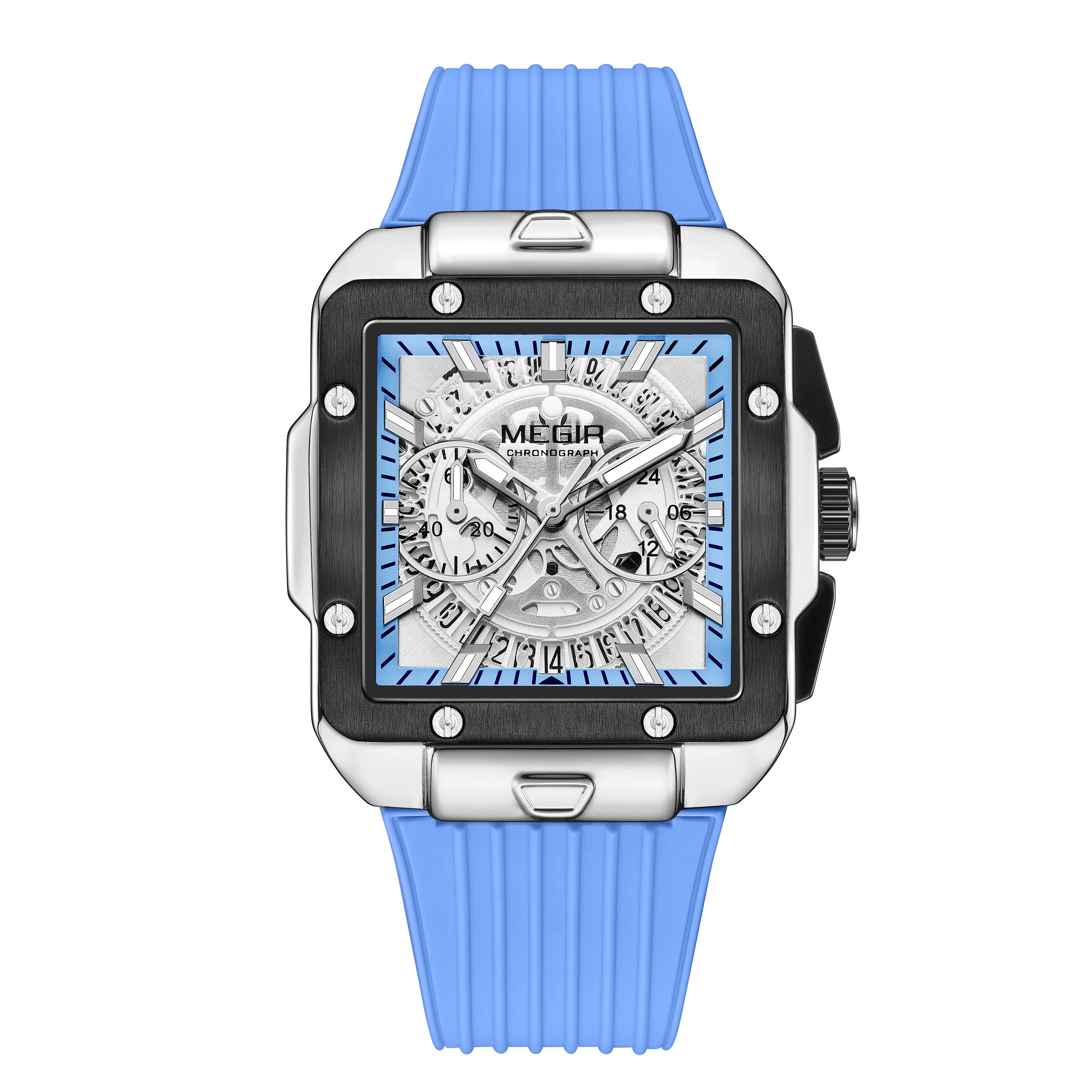 MEGIR Watch for Men Luxury Sport Quartz Wristwatch with Silicone Band Luminous Hands Date Male Chronograph Clock Reloj Hombre-7