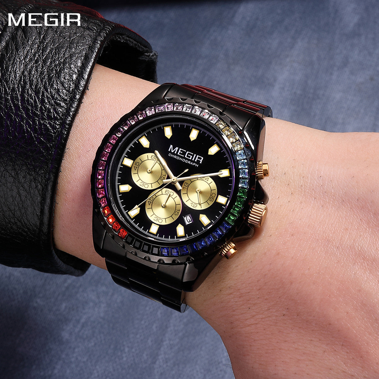 MEGIR Men Watches Brand Luxury Military Wristwatch Waterproof Steel Strap Quartz Chronograph Date Clock Male Relogio Masculino-0