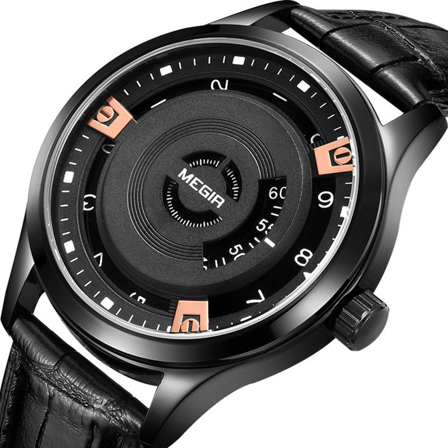 MEGIR Mens Watches Top Brand Luxury Leather Sport Military Watches Male Clock Waterproof Fashion Casual Quartz Wristwatch 1067-4