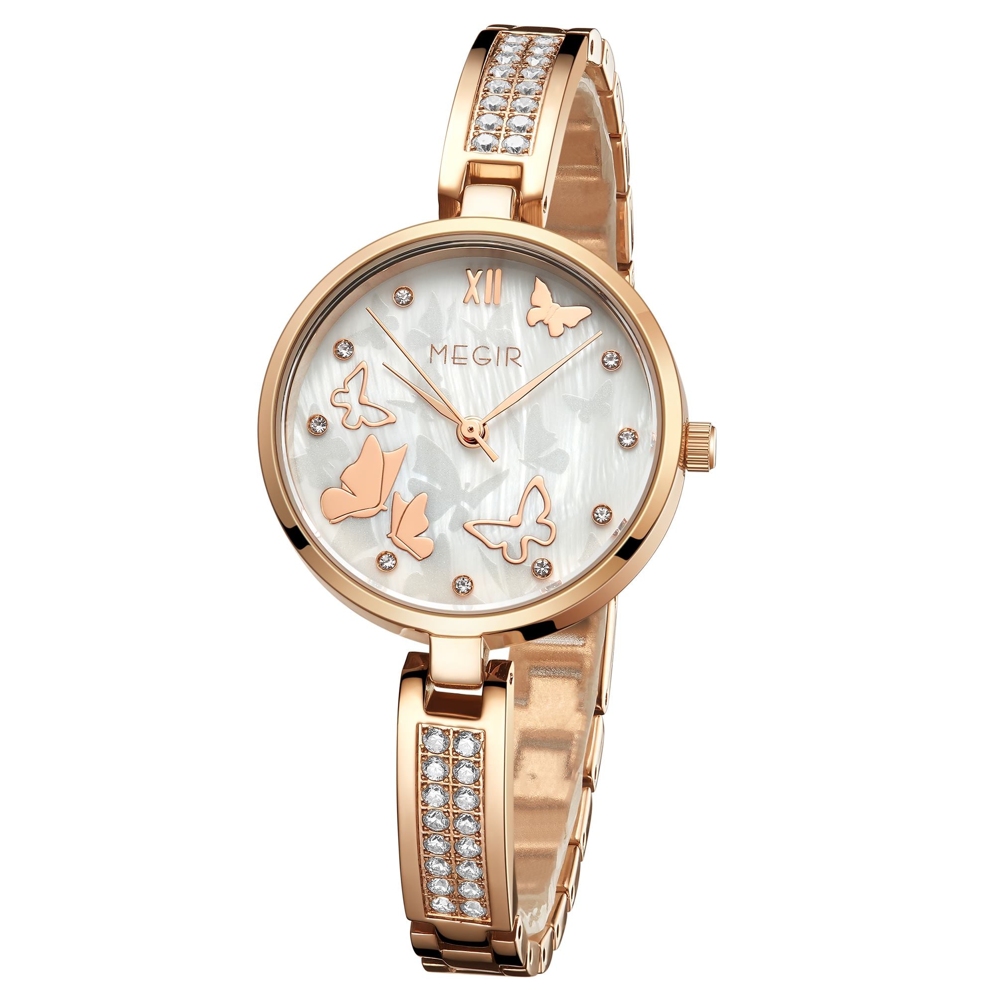 MEGIR Watch for Women Luxury Diamond Ladies Quartz Wristwatches Steel Women Bracelet Watches Female Dress Clock Relogio Feminino-11