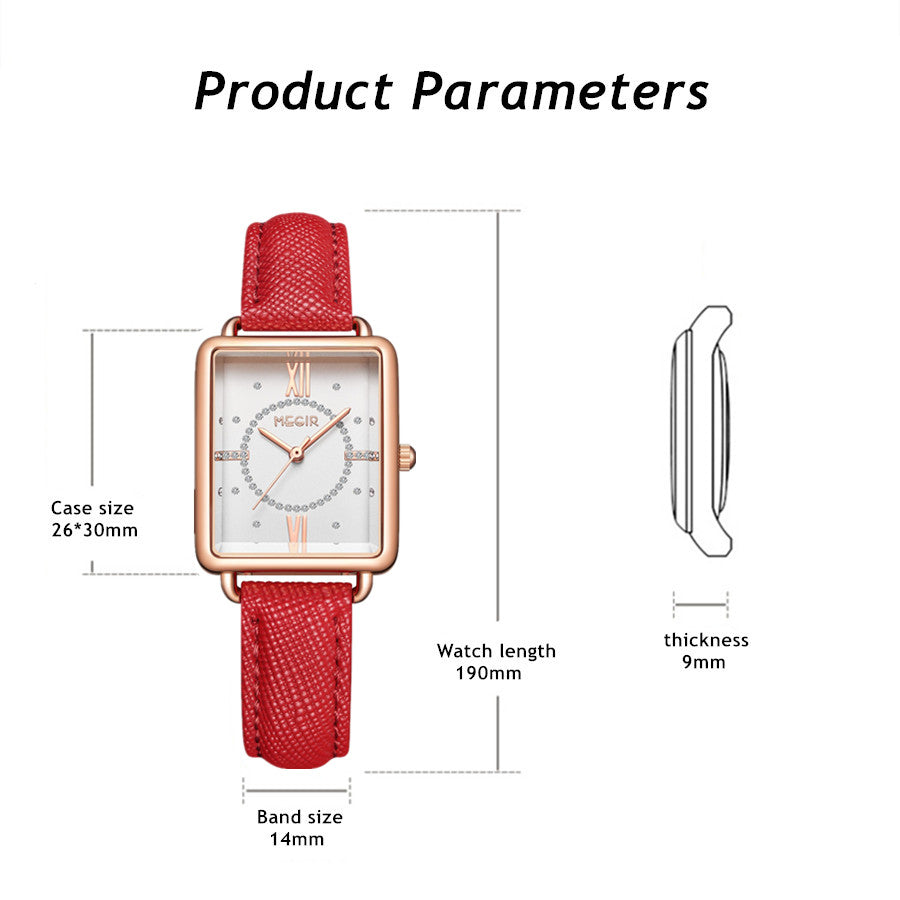 MEGIR Women Watch Luxury Fashion Leather Strap Ladies Quartz Wristwatch Casual Sport Wrist Watches Dress Clock Relogio Feminino-4