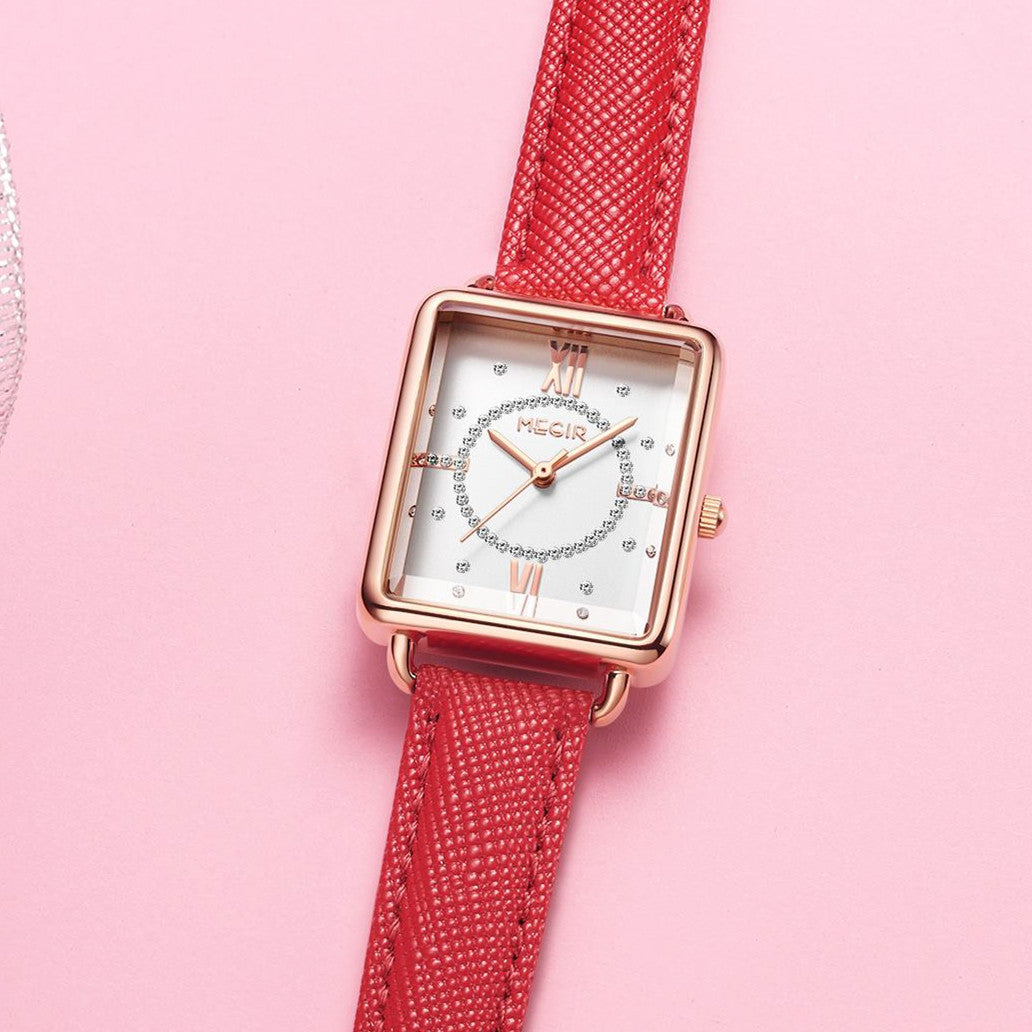 MEGIR Women Watch Luxury Fashion Leather Strap Ladies Quartz Wristwatch Casual Sport Wrist Watches Dress Clock Relogio Feminino-8