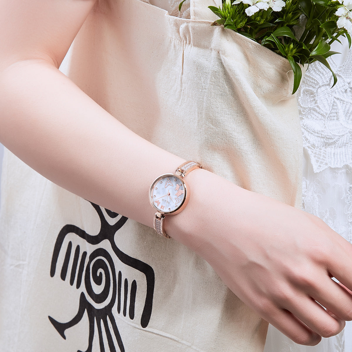 MEGIR Watch for Women Luxury Diamond Ladies Quartz Wristwatches Steel Women Bracelet Watches Female Dress Clock Relogio Feminino-1