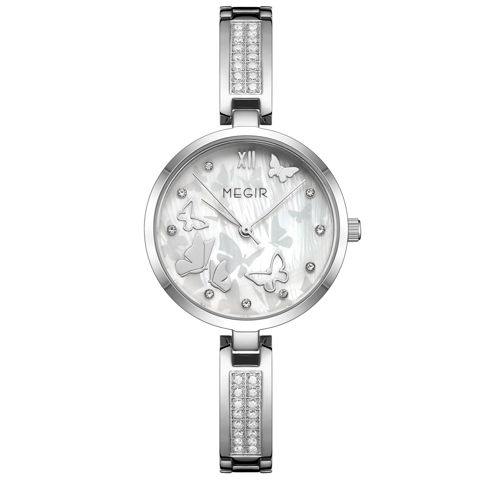 MEGIR Watch for Women Luxury Diamond Ladies Quartz Wristwatches Steel Women Bracelet Watches Female Dress Clock Relogio Feminino-14