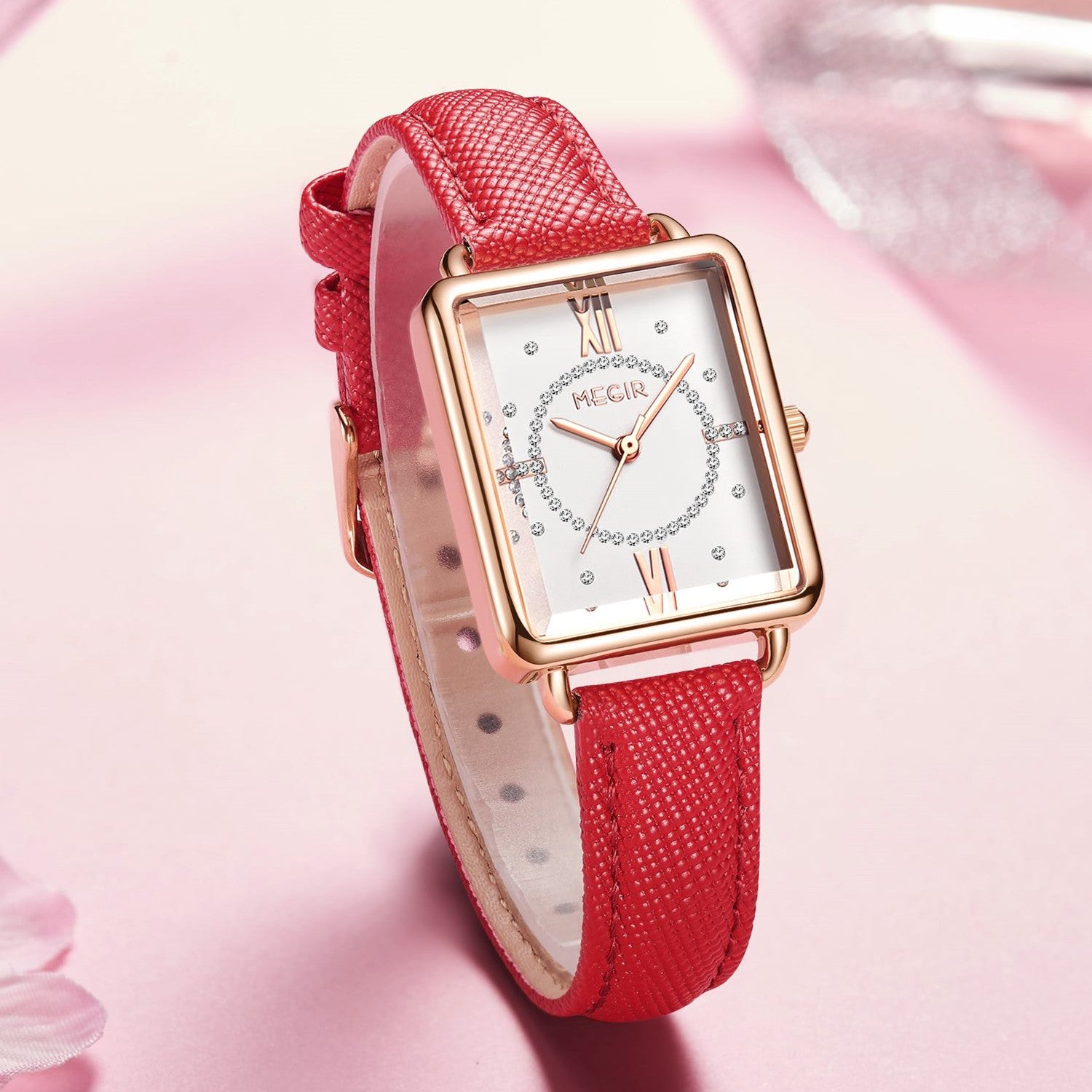 MEGIR Women Watch Luxury Fashion Leather Strap Ladies Quartz Wristwatch Casual Sport Wrist Watches Dress Clock Relogio Feminino-7