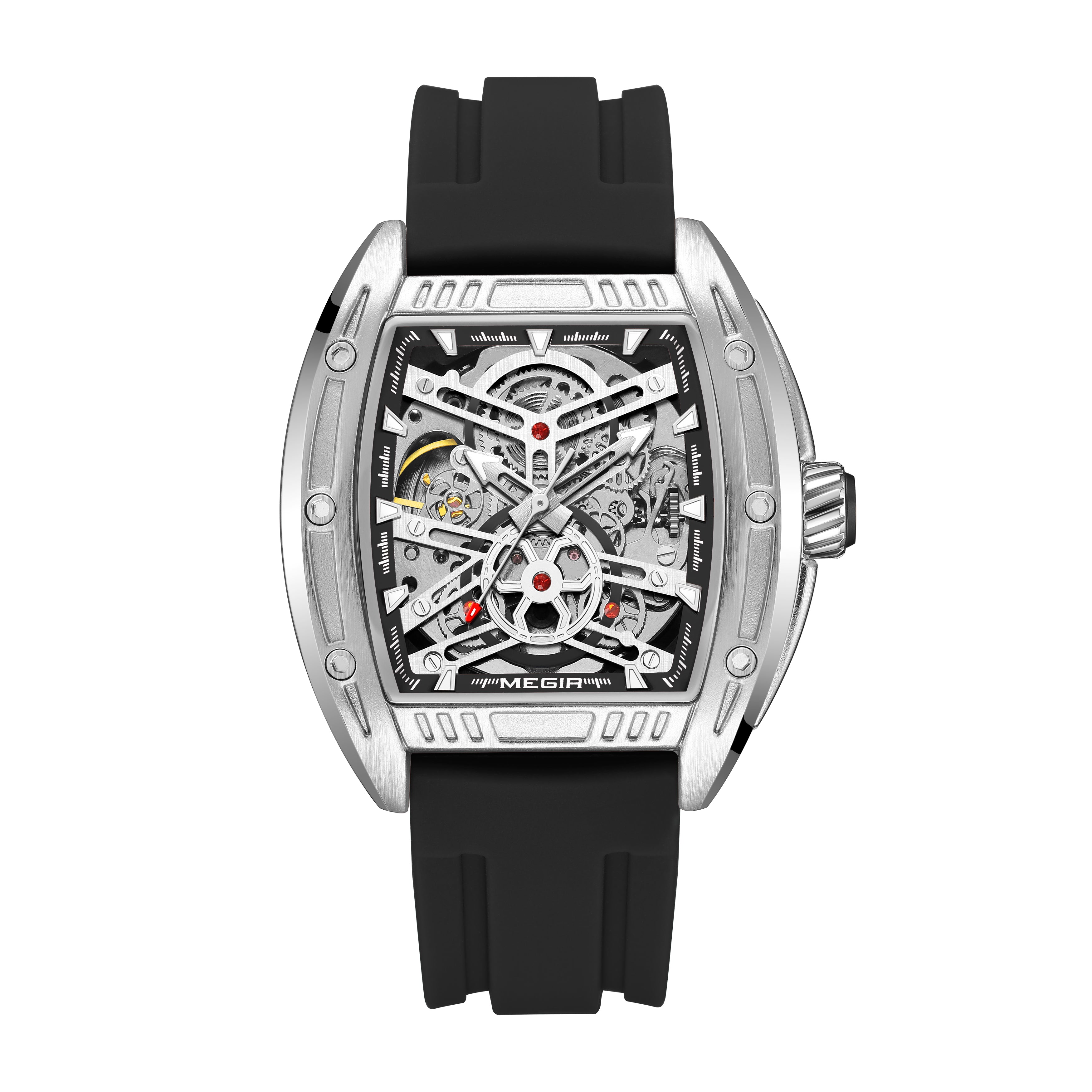 MEGIR Original Luxury Sport Watch for Men Silicone Band Automatic Mechanical Movement WristWatches Luminous Clock Reloj Hombre-13