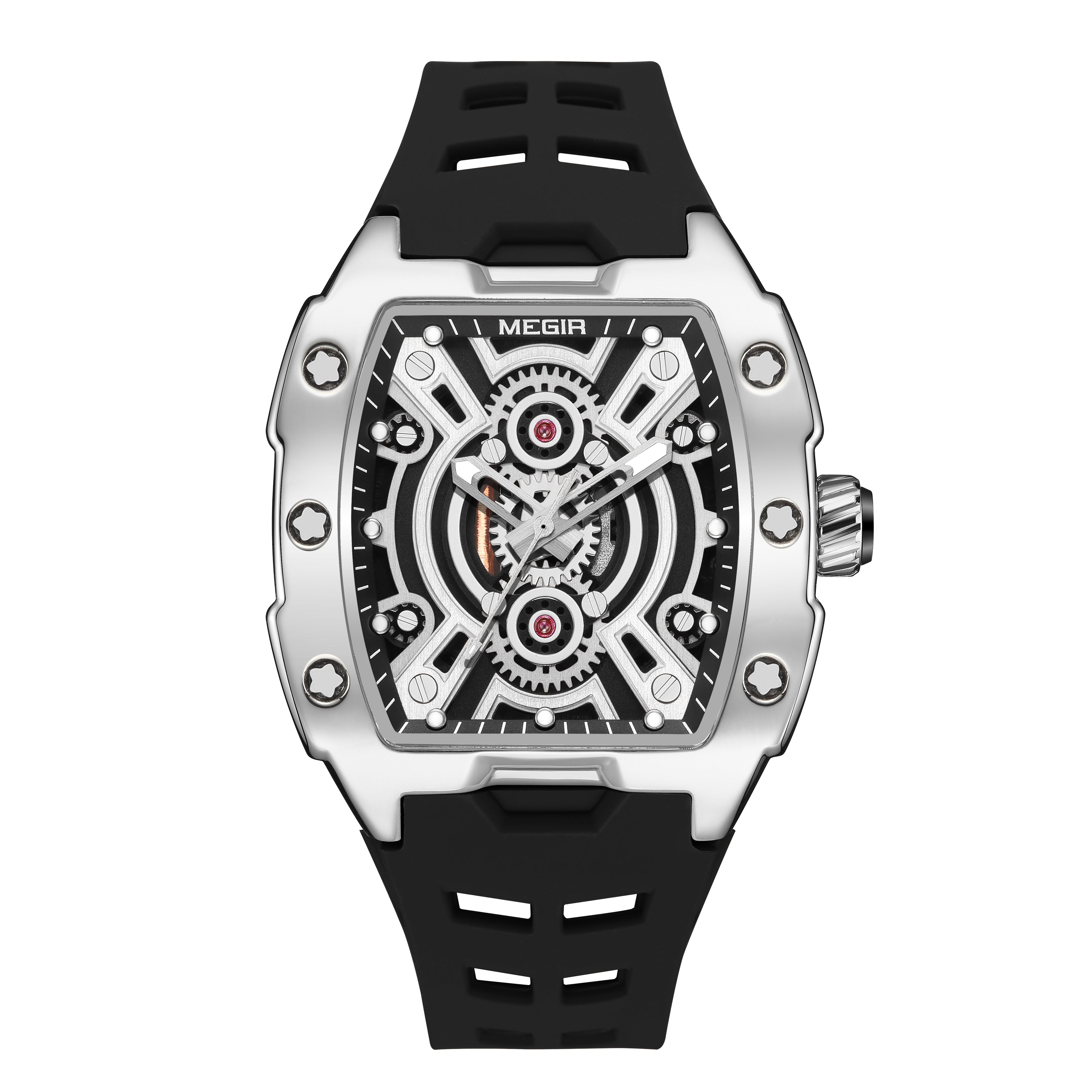 MEGIR New Sport Watches for Men Waterproof Male Military Quartz Wristwatch Silicone Strap Large Dial Luminous Watch Montre Homme-10