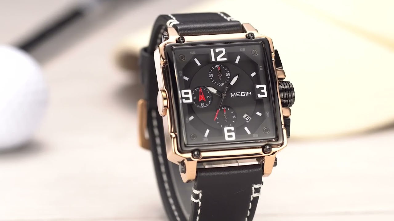 MEGIR Men Watch Top Brand Luxury Chronograph Quartz Watches Clock Men Leather Sport Army Military Wrist Watch Relogio Masculino-17