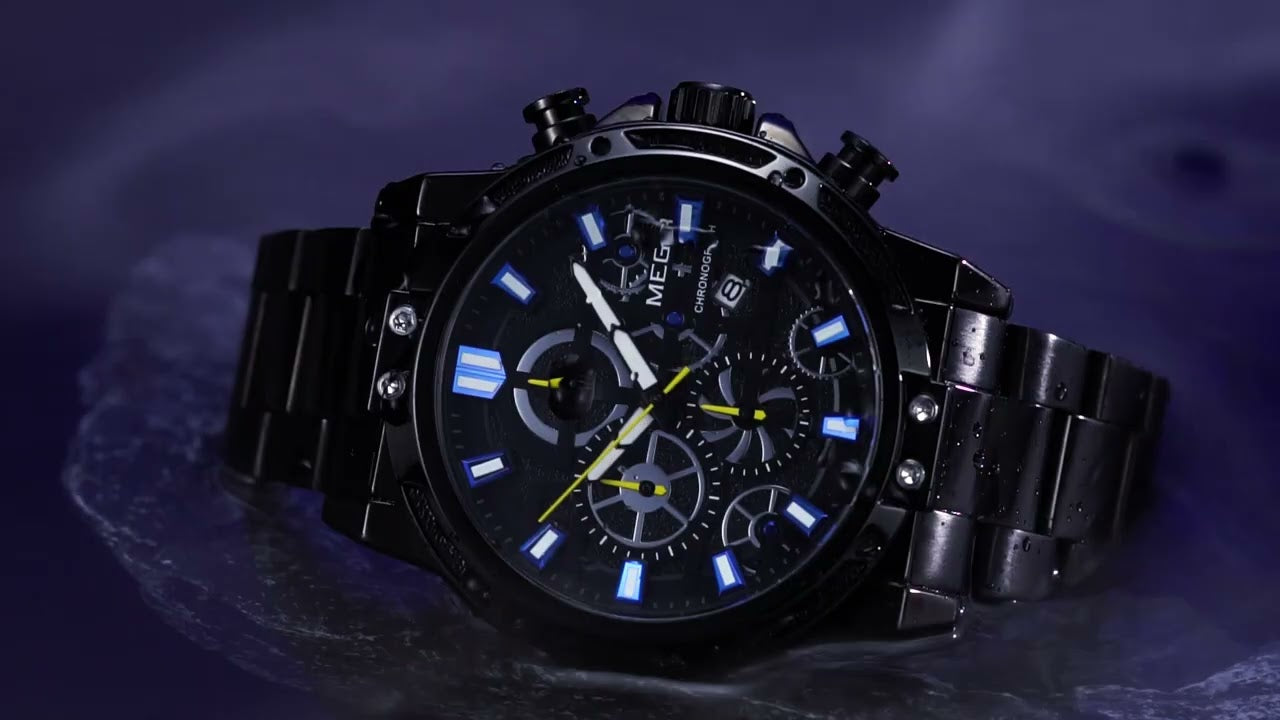 MEGIR Luxury Business Quartz Watches for Mens Stainless Steel Strap Men Casual Wristwatches Waterproof Man Clock Chronograph-11