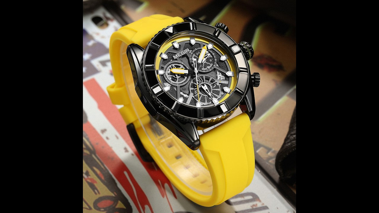 MEGIR Big Dial Watches Men Quartz Military Watch Silicone Strap Sport Watch Waterproof Clock Male Chronograph Relogio Masculino-15