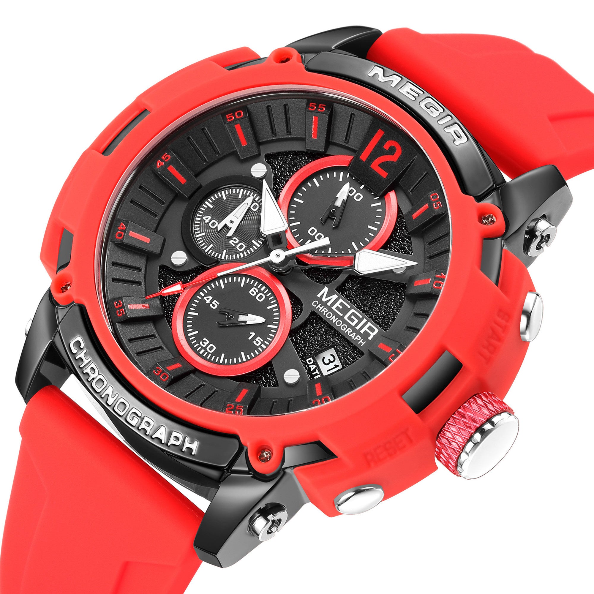 MEGIR Fashion Military Watch for Men Top Luxury Sport Quartz Chronograph Waterproof Male Clock Wristwatch Silicone Reloj Hombre-11