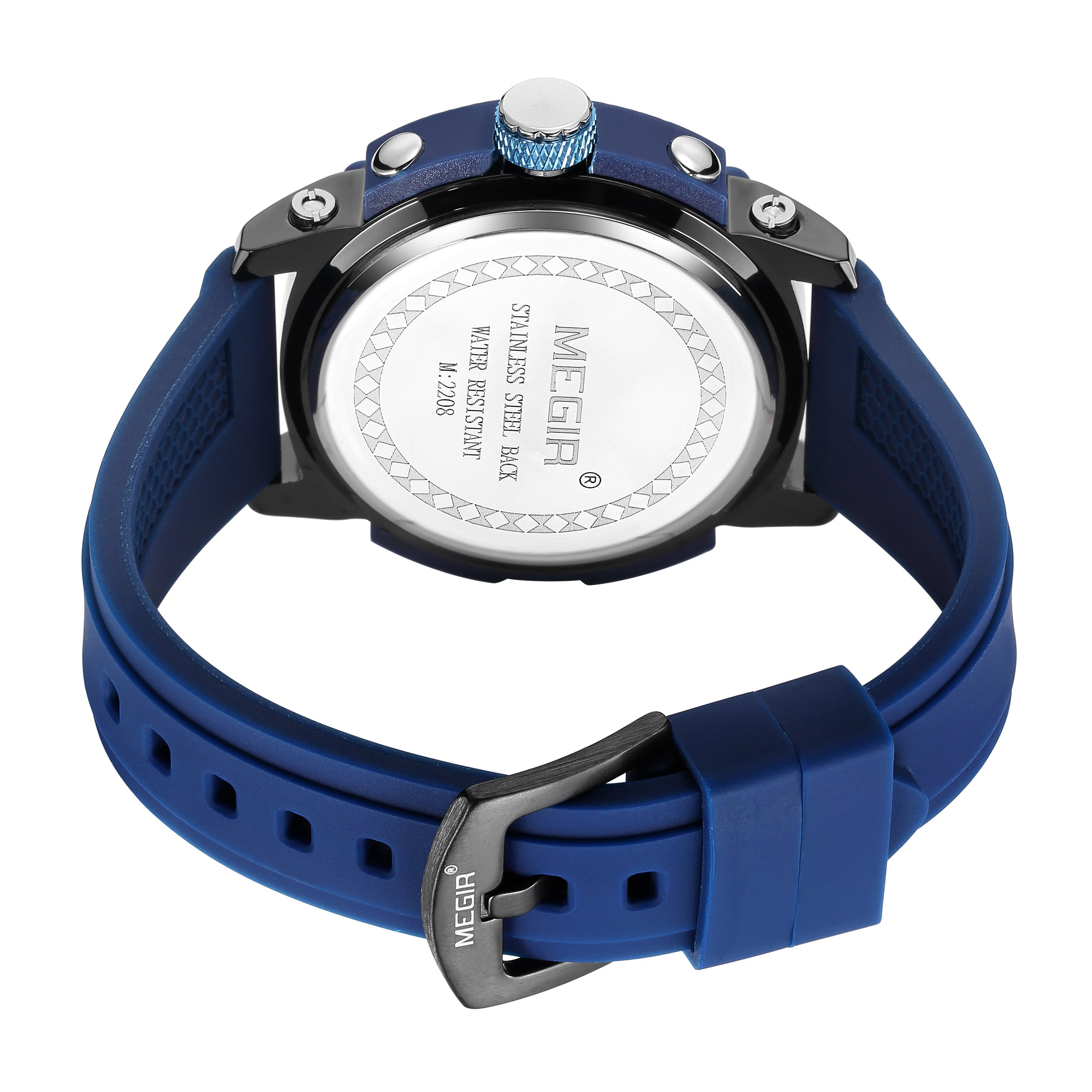 MEGIR Fashion Military Watch for Men Top Luxury Sport Quartz Chronograph Waterproof Male Clock Wristwatch Silicone Reloj Hombre-15