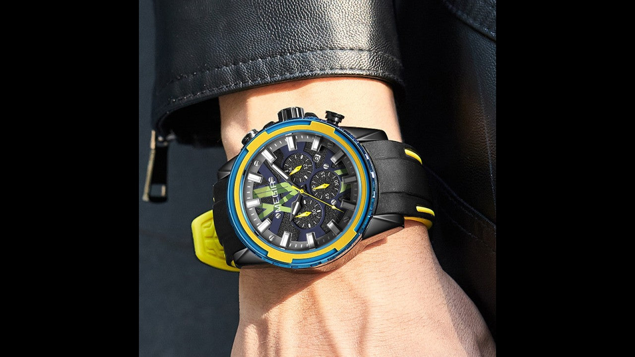 MEGIR New Sport Watch for Luxury Silicone Quartz Casual Wristwatch Waterproof Military Wrist Watch Man Clock Reloj Hombre 2133-13