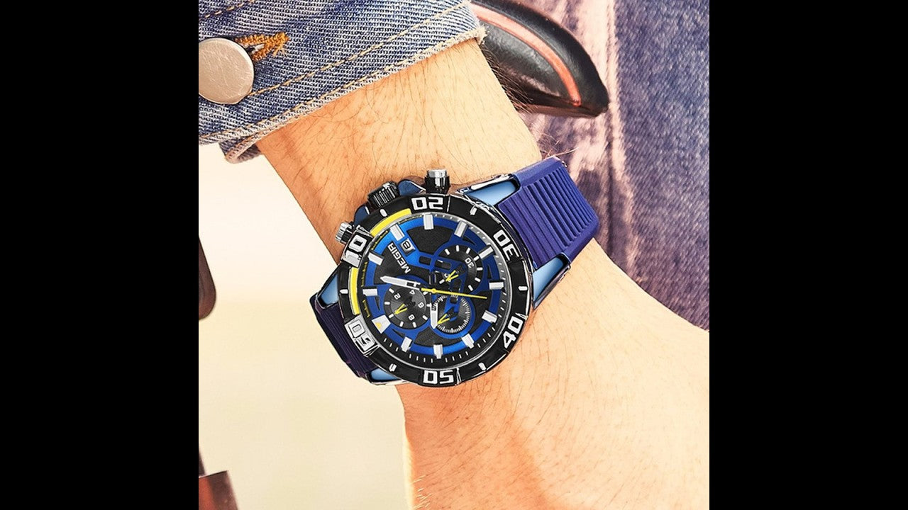 MEGIR Men Wristwatch Top Brand Luxury Silicone Strap Sport Watches Waterproof Luminous Quartz Clock Chronograph Reloj Hombre-13