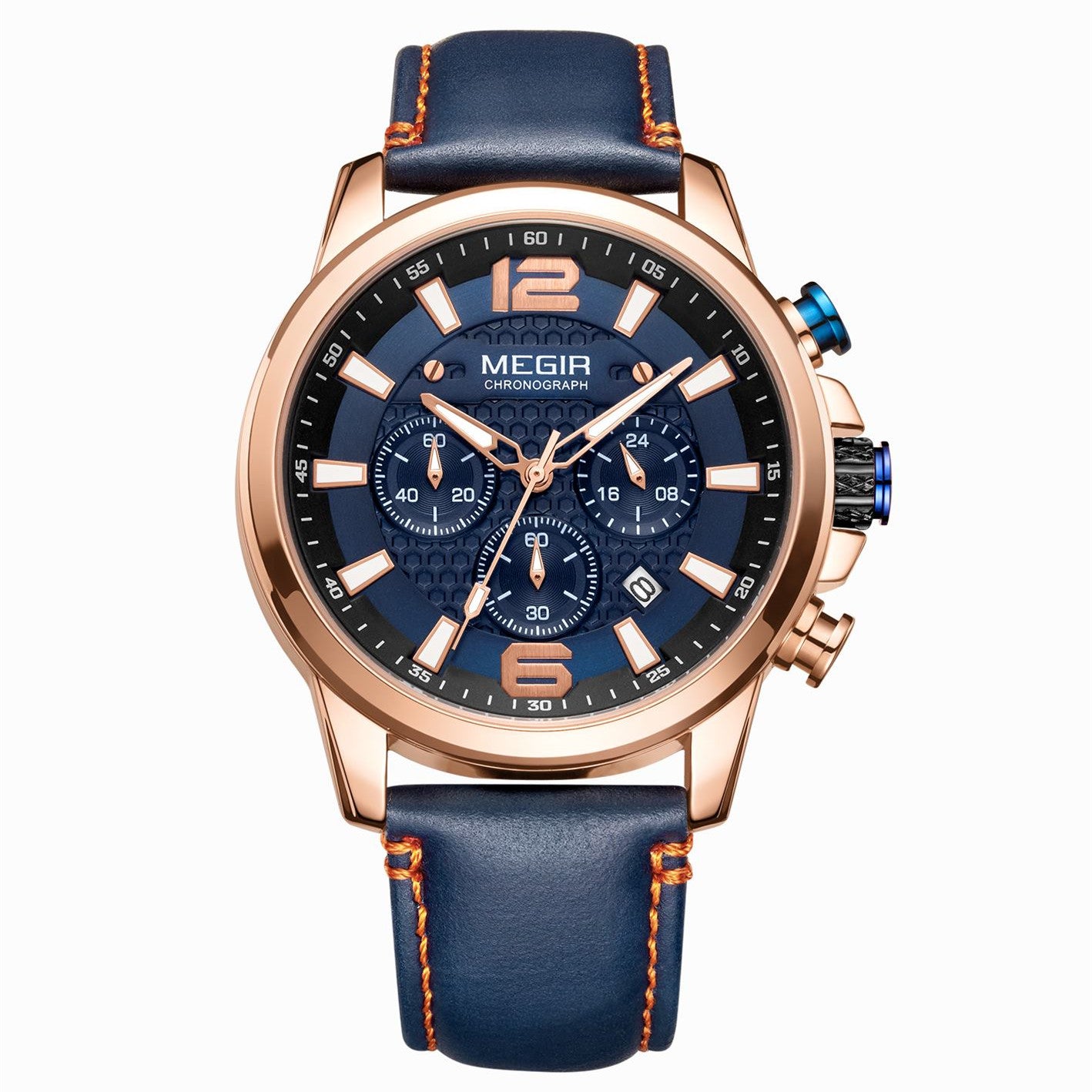 MEGIR Men's Quartz Wrist Watch Stainless Steel Band Chronograph Watches Luminous Waterproof Wristwatch Man Clock Military Watch-16