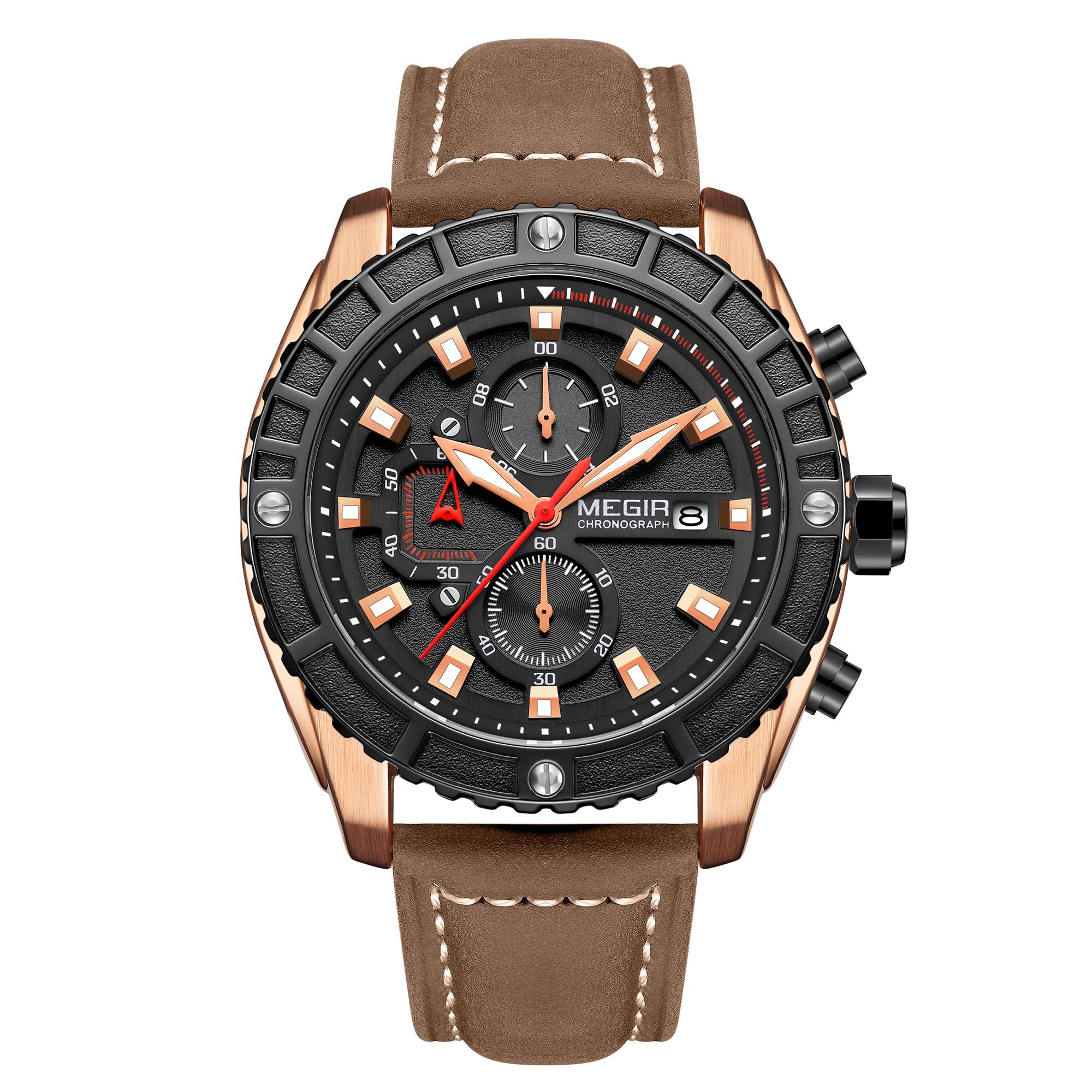 MEGIR Watches Luxury Sport Military Watch for Mens Fashion Casual Quartz Wristwatch Luminous Clock Man Chronograph Reloj Hombre-9