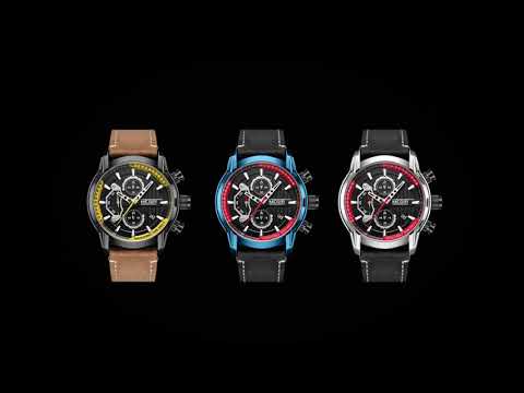 MEGIR Fashion Mens Watches Waterproof Luminous Sports Wrist Watch Man Leather Chronograph Quartz Wristwatch Reloj Hombre 2104-11