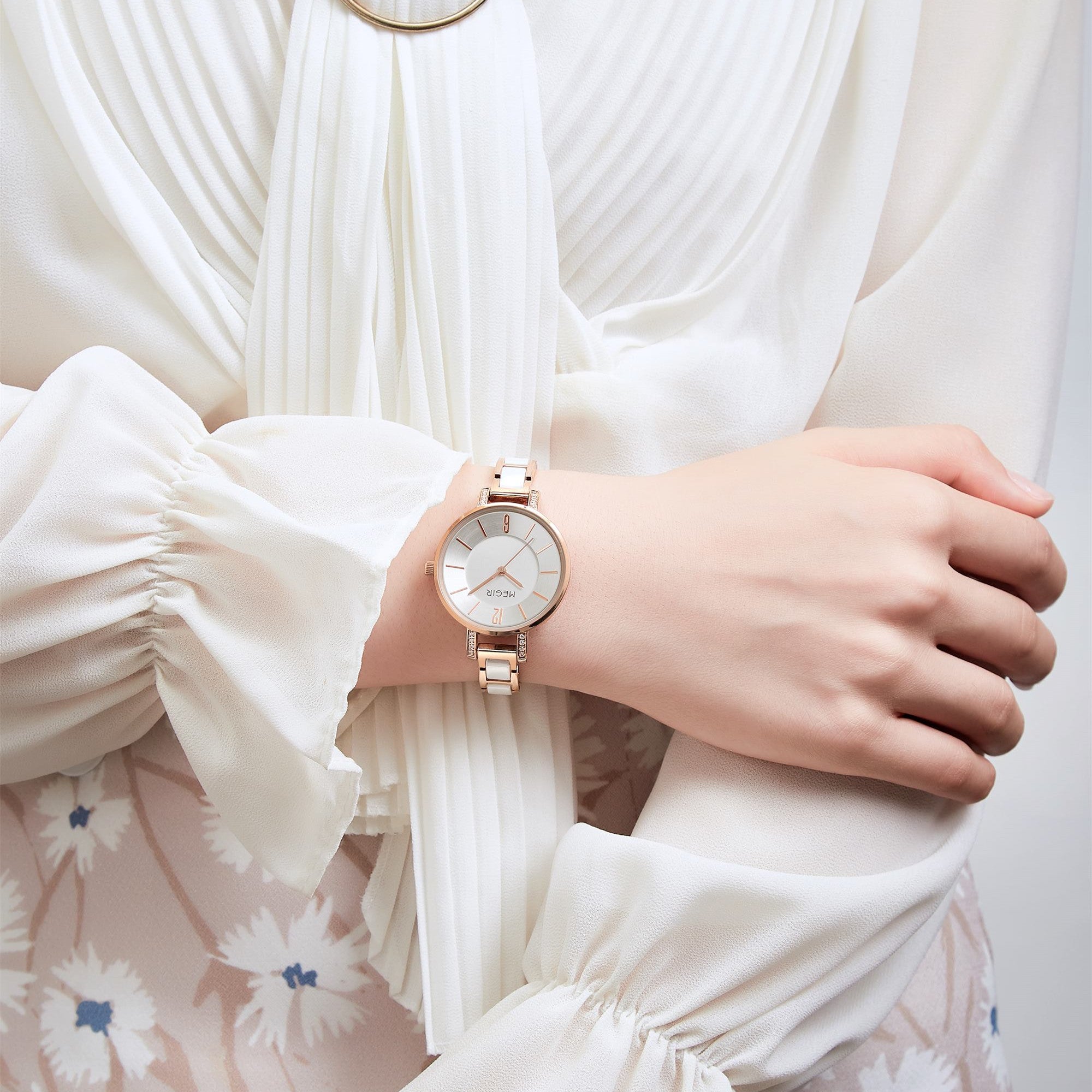 MEGIR Japan Quartz Watch for Women Fashion Brand Casual Wristwatch Clock Waterproof Sport Ladies Dress Wrist Watch Montres Femme-2