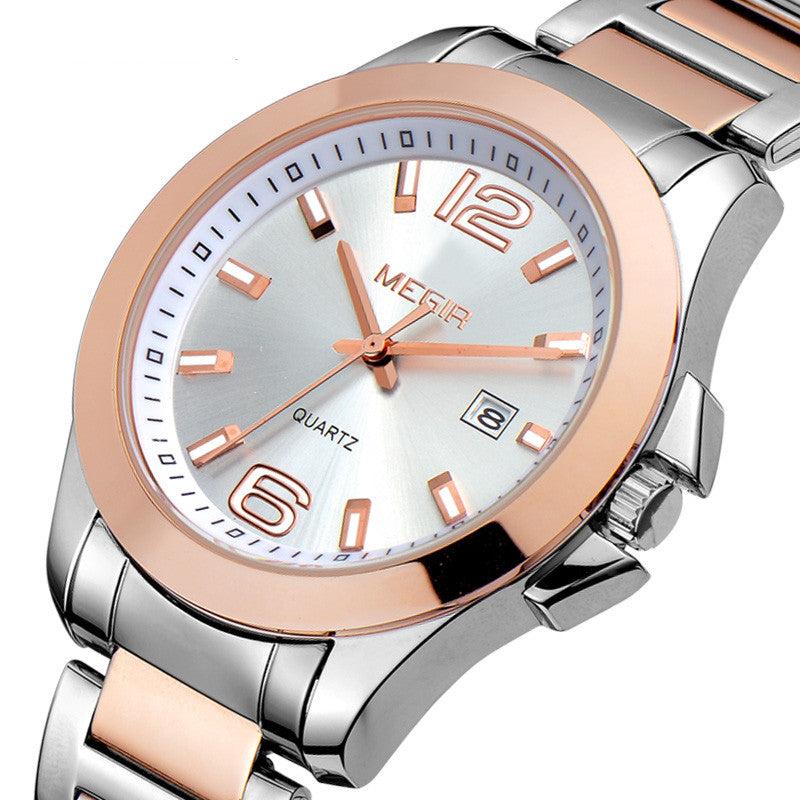 MEGIR Fashion Mens Watches for Men Top Brand Luxury Luminous Clock Steel Quartz Business Wristwatch Calendar Reloj Hombre 5006G-5