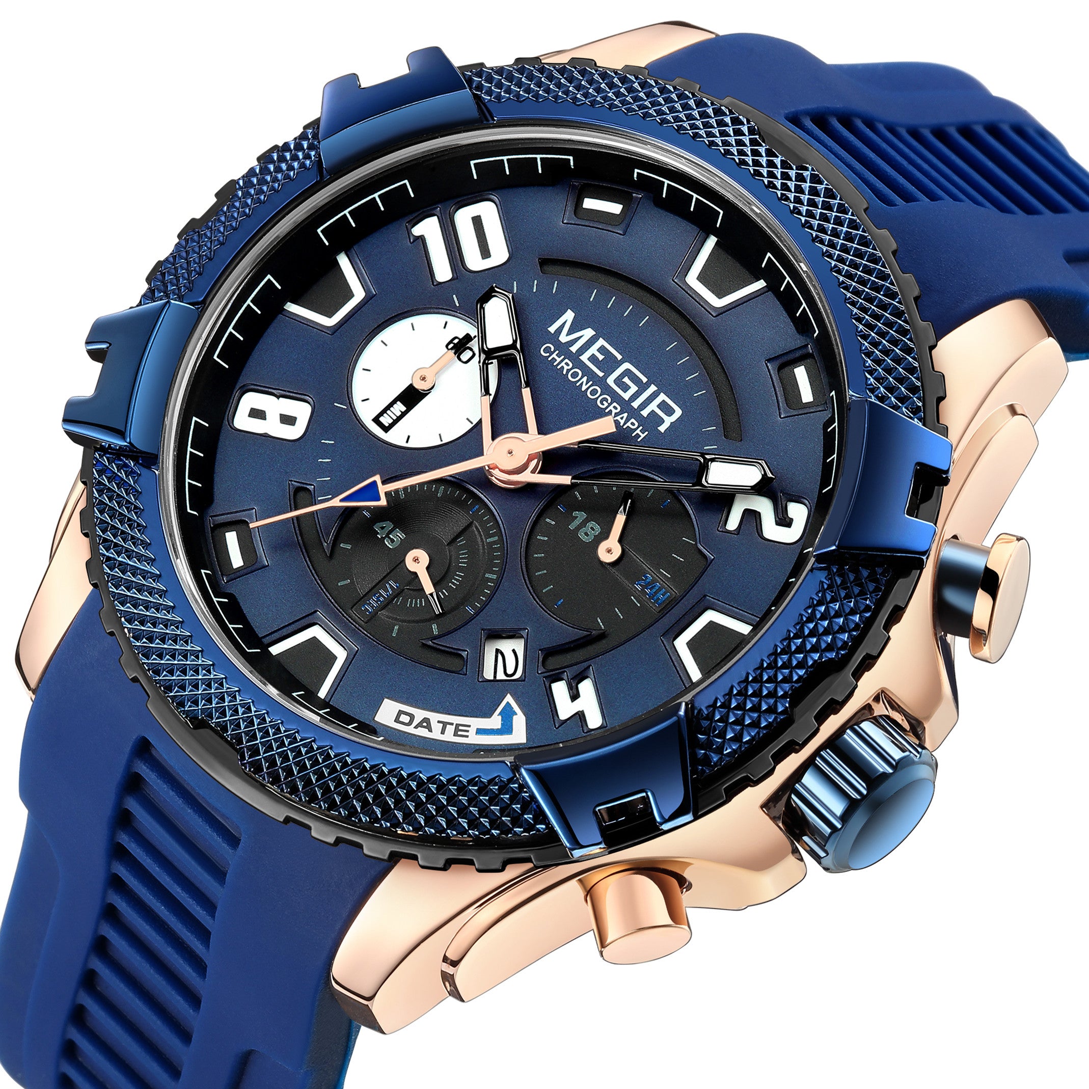 MEGIR Luxury Men's Watches Fashion Sport Quartz Watch Waterproof Date Chronograph Military Wristwatches Clock Reloj Hombre 2200-12
