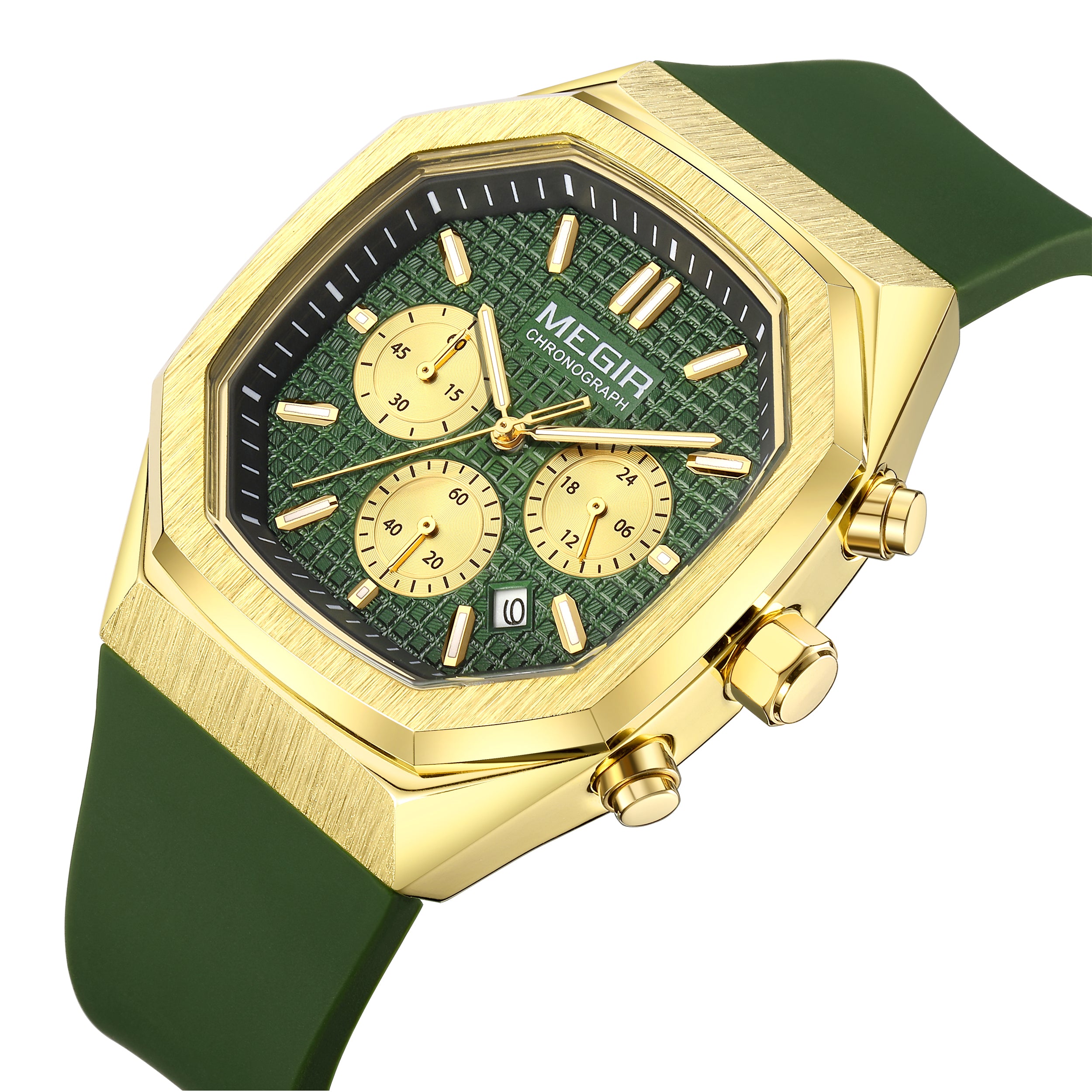 MEGIR Fashion Sport Military Watches for Men Top Luxury Quartz Wristwatch Silicone Strap Waterproof Date Clock Reloj Hombre 2215-9