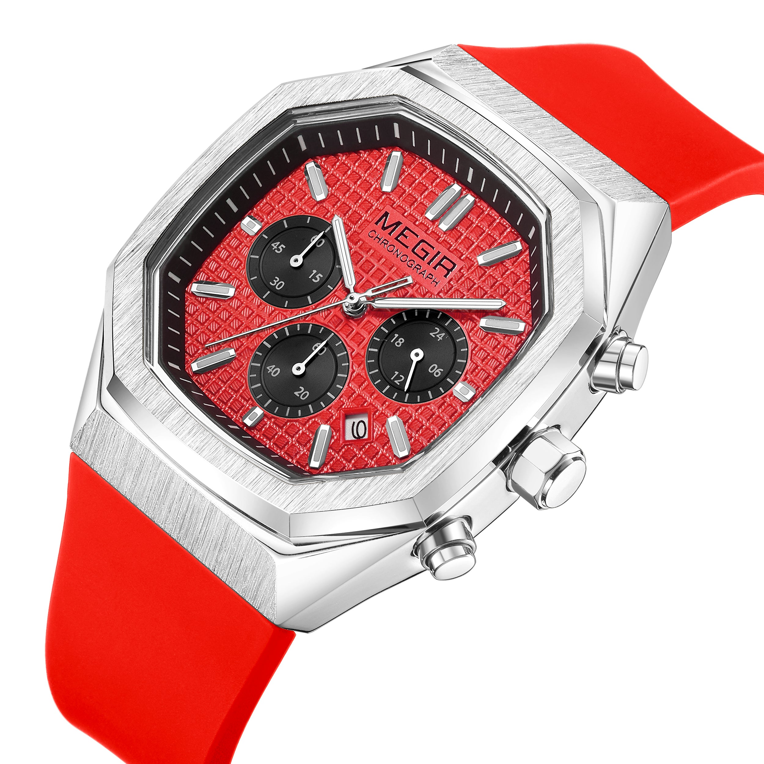 MEGIR Fashion Sport Military Watches for Men Top Luxury Quartz Wristwatch Silicone Strap Waterproof Date Clock Reloj Hombre 2215-12