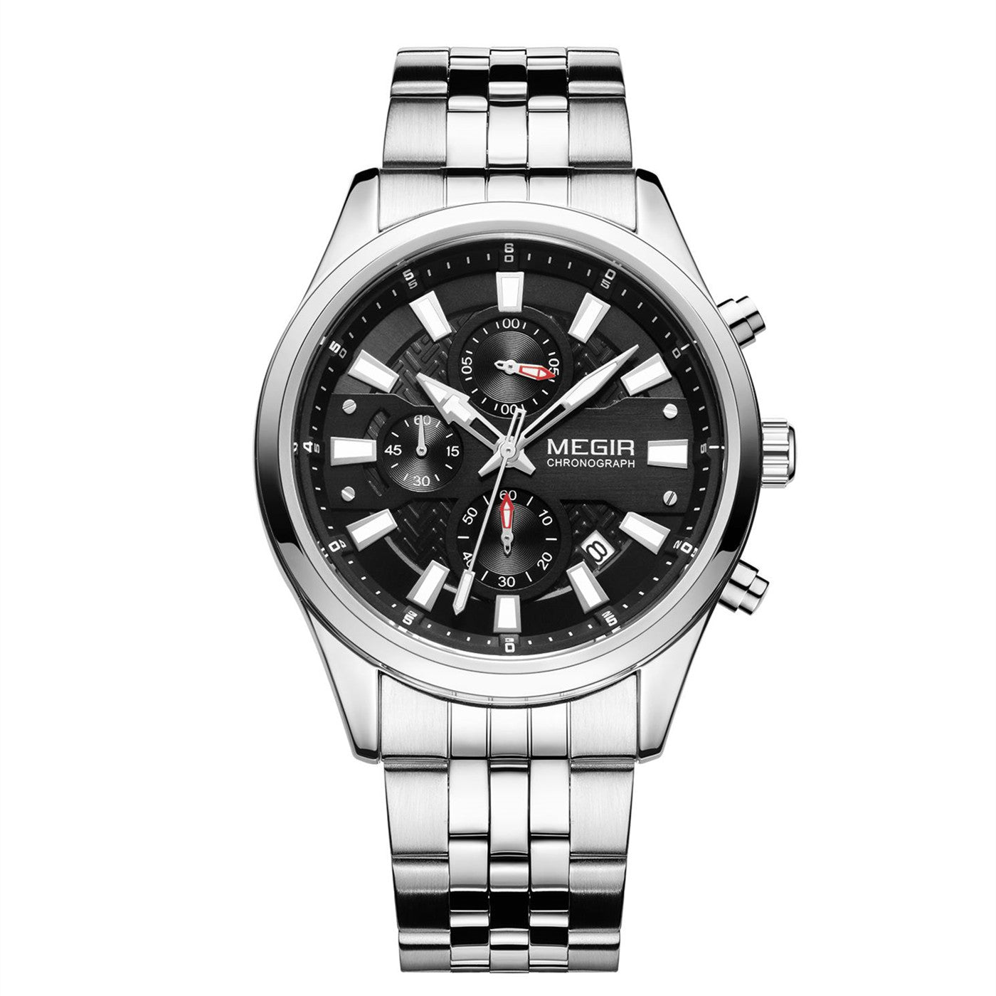 MEGIR Fashion Men Watches Luxury Business Wristwatch Stainless Steel Quartz Watch Calendar Luminous Man Clock Relogio Masculino-15