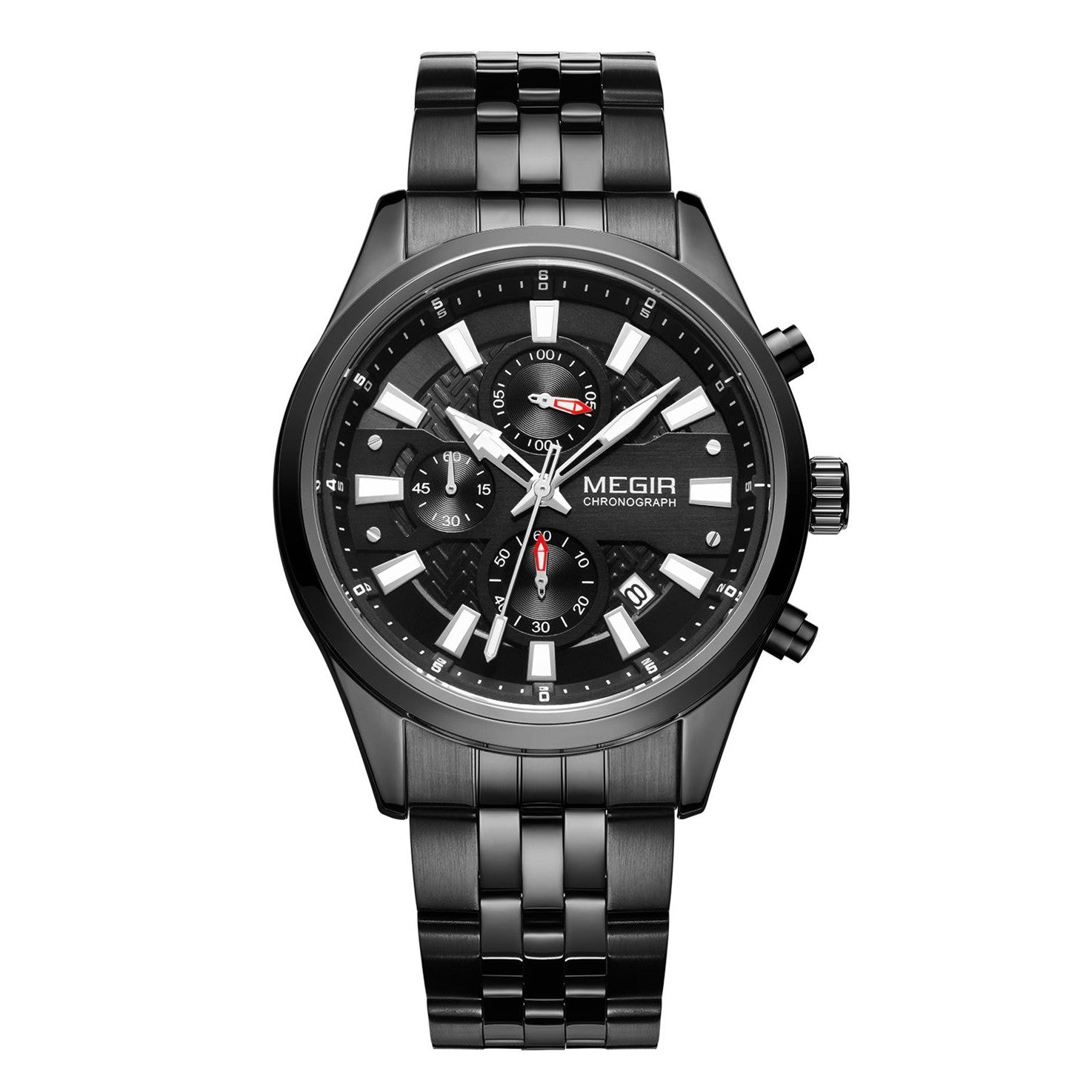 MEGIR Fashion Men Watches Luxury Business Wristwatch Stainless Steel Quartz Watch Calendar Luminous Man Clock Relogio Masculino-17