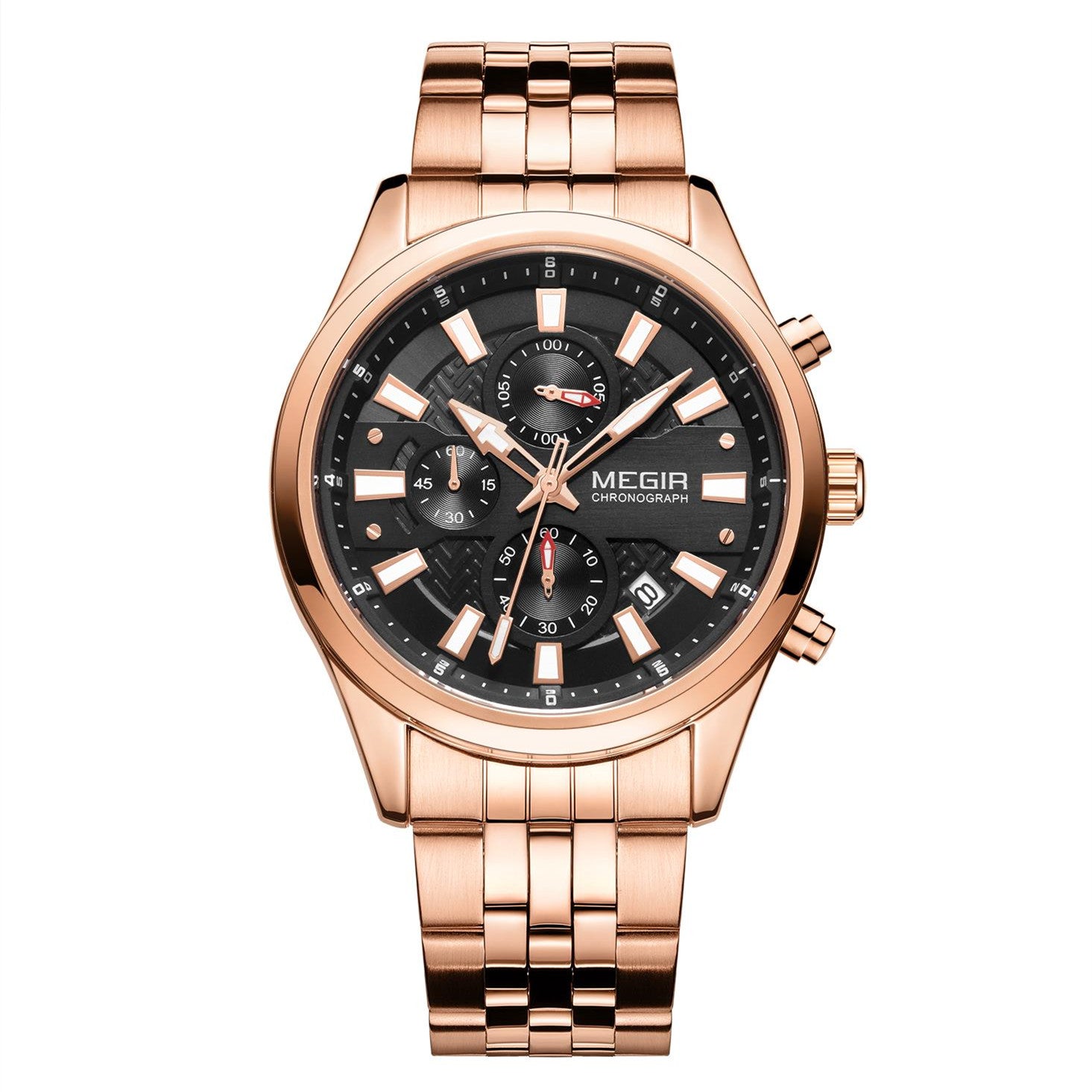 MEGIR Fashion Men Watches Luxury Business Wristwatch Stainless Steel Quartz Watch Calendar Luminous Man Clock Relogio Masculino-18