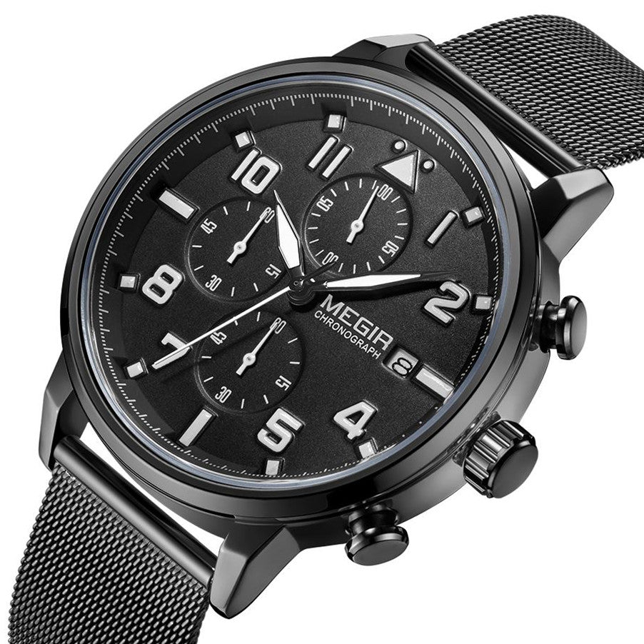 MEGIR Luxury Watches for Mens Casual Business Quartz Wrist Watch Calendar Date Man Clock Chronograph Relogio Masculino 2157-12