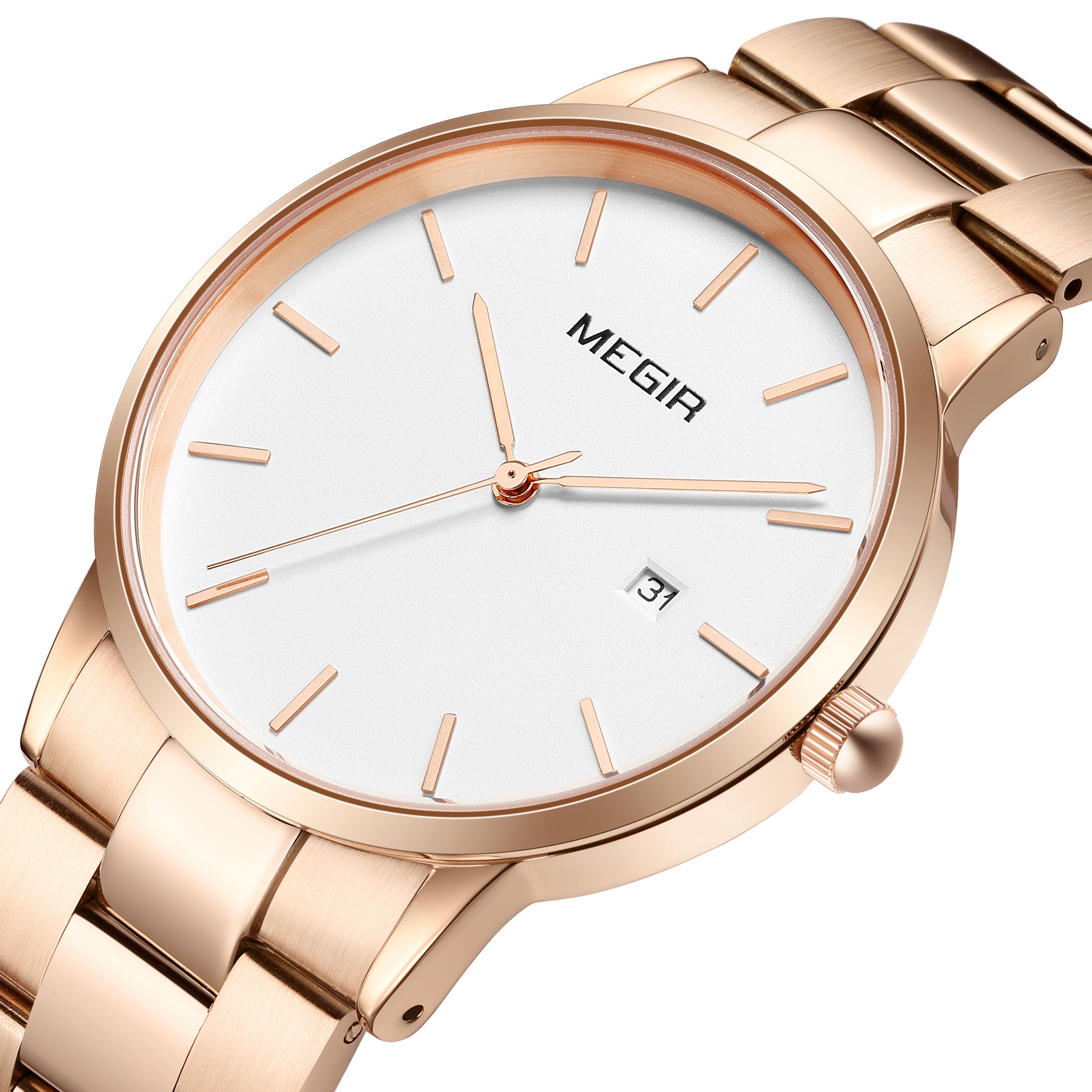 MEGIR Quartz Watch for Men Top Brand Luxury Steel Band Wristwatches Business Casual Date Clock Waterproof Relogio Masculino-13