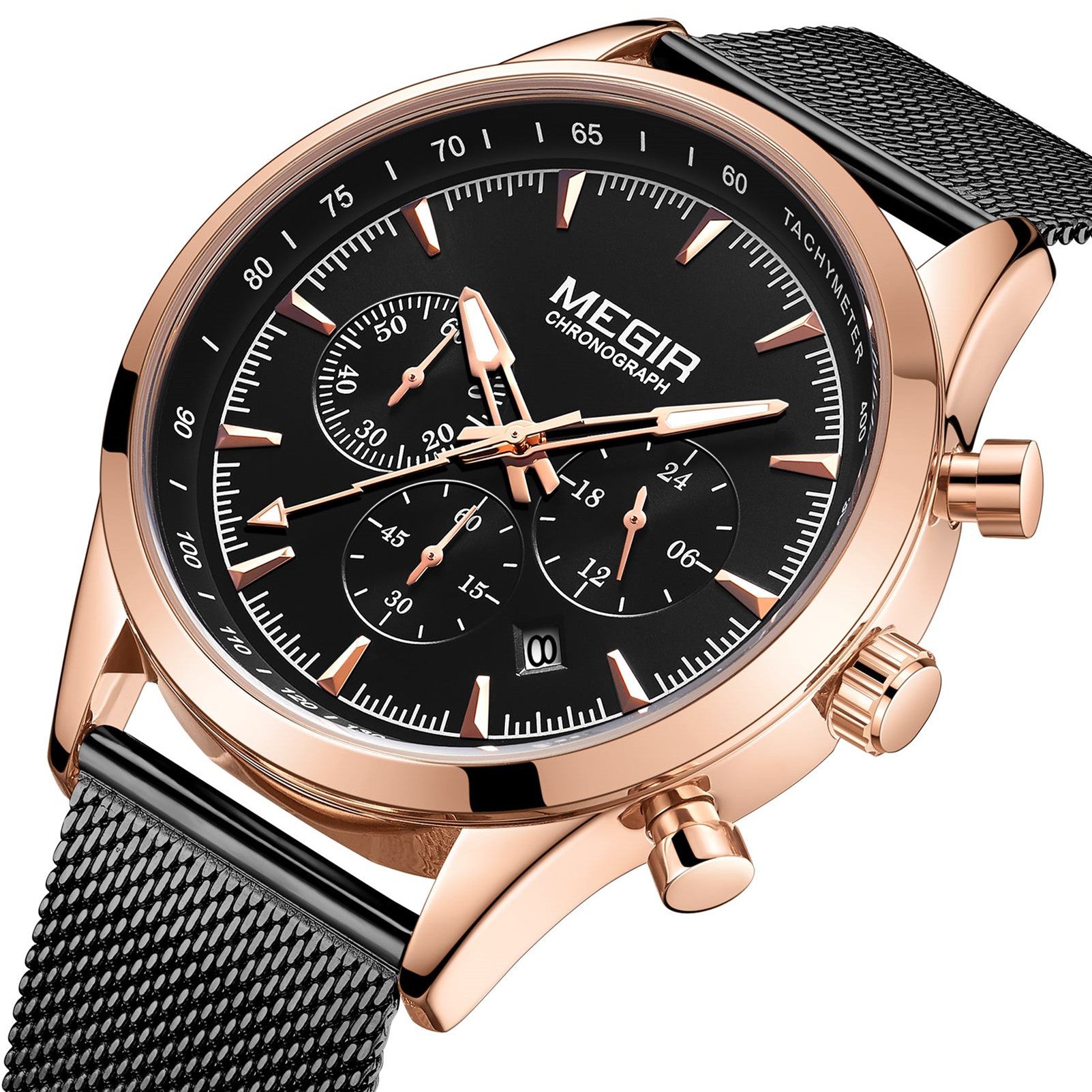 MEGIR Fashion Watch for Men Top Luxury Big Dial Business Quartz Watches Waterproof Steel Wrist Watch Clock Relogio Masculino-14