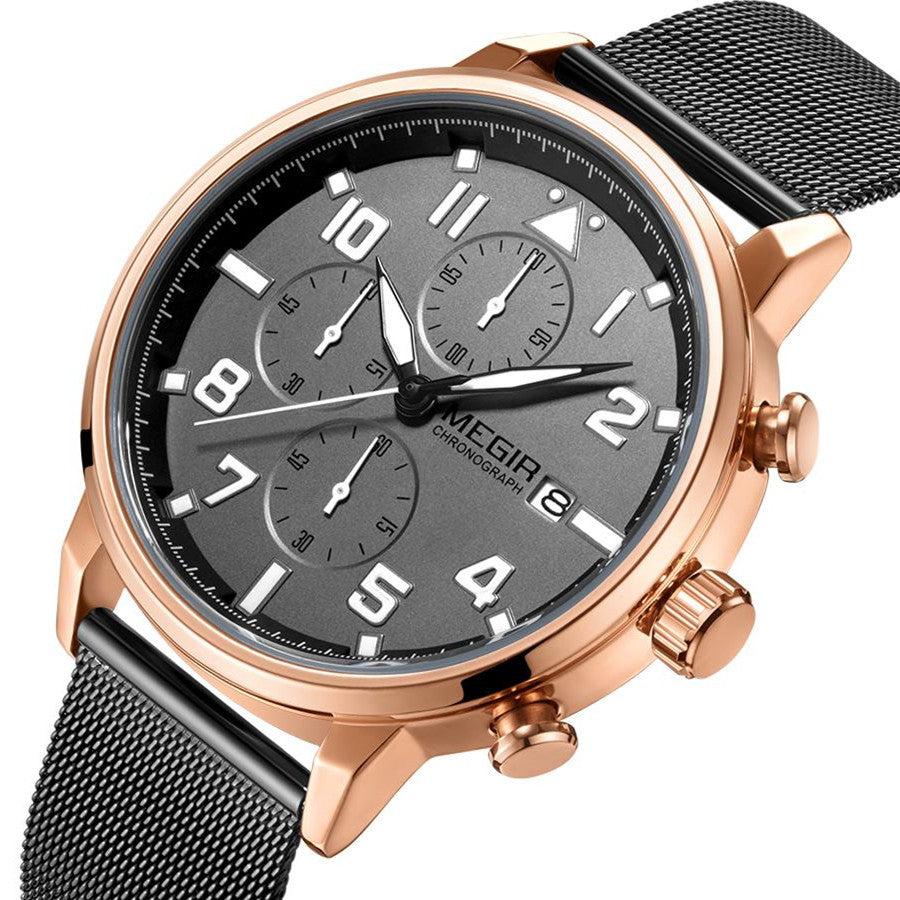 MEGIR Luxury Watches for Mens Casual Business Quartz Wrist Watch Calendar Date Man Clock Chronograph Relogio Masculino 2157-13