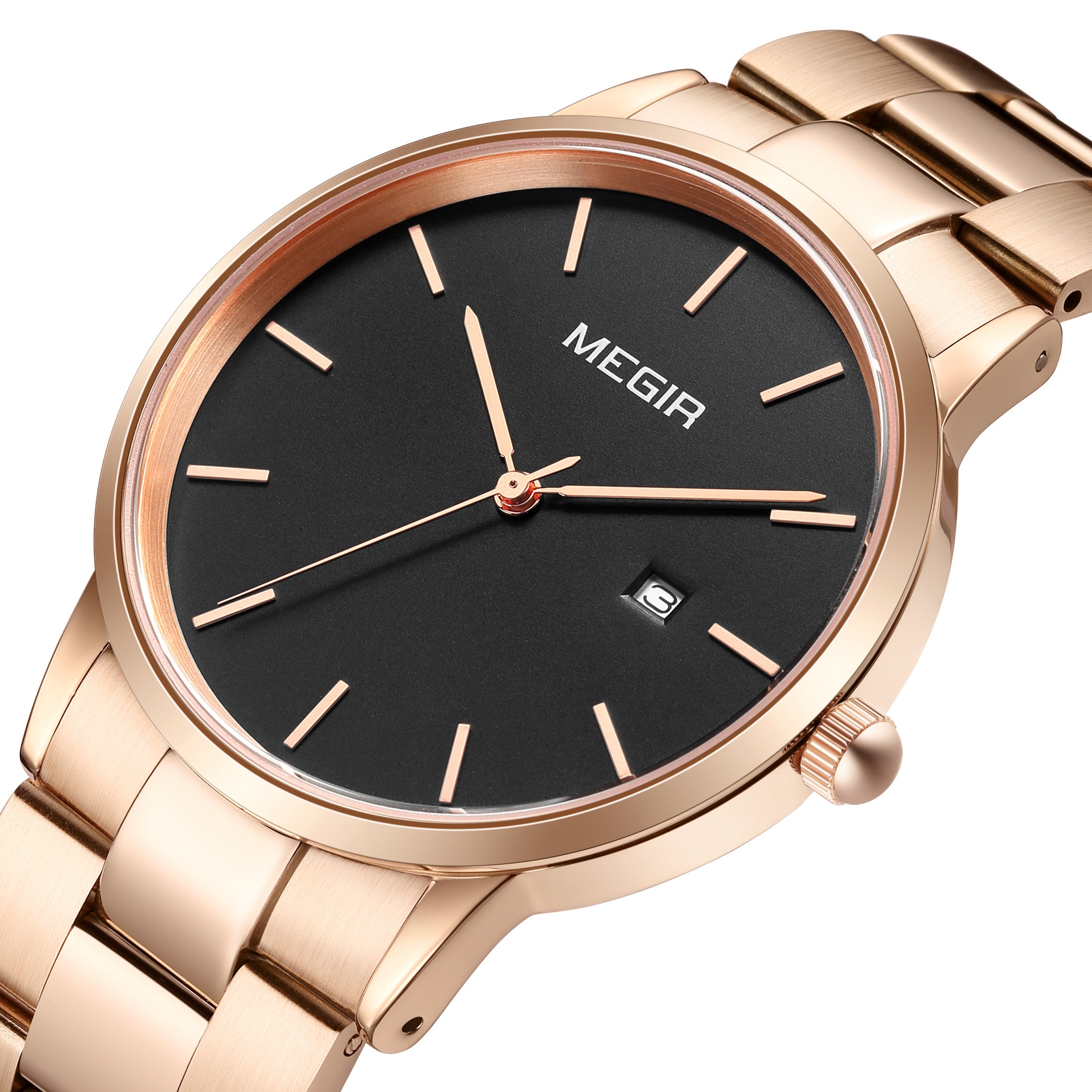 MEGIR Quartz Watch for Men Top Brand Luxury Steel Band Wristwatches Business Casual Date Clock Waterproof Relogio Masculino-12
