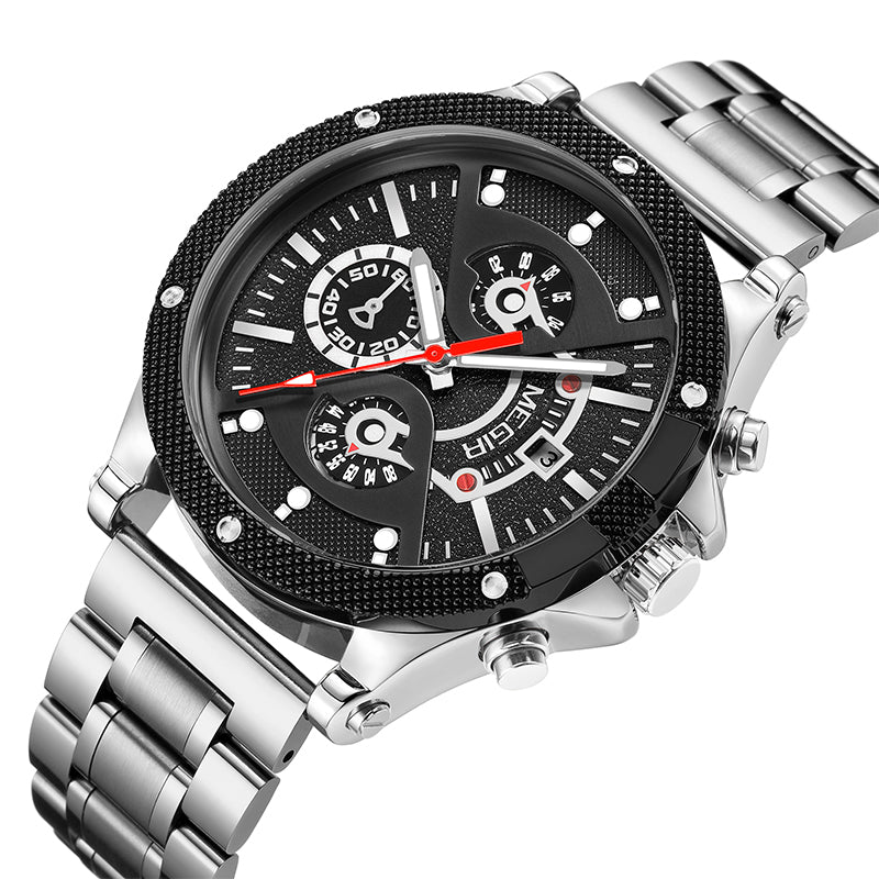 MEGIR Men's Business Watch Top Brand Luxury Quartz Wristwatch Fashion Waterproof Man Military Clock Calendar Reloj Hombre 2216-10