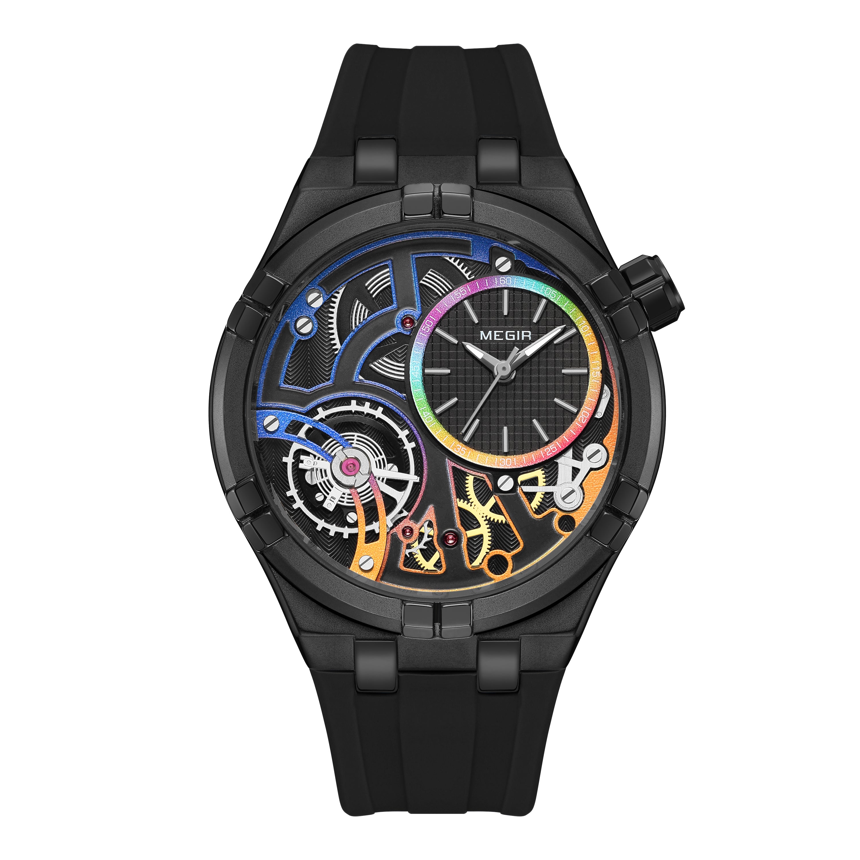 MEGIR Luxury Brand Men Watch Waterproof Quartz Sport Wristwatch Luminous Hands Hollow Casual Silicone Clock Relogio Masculino-10