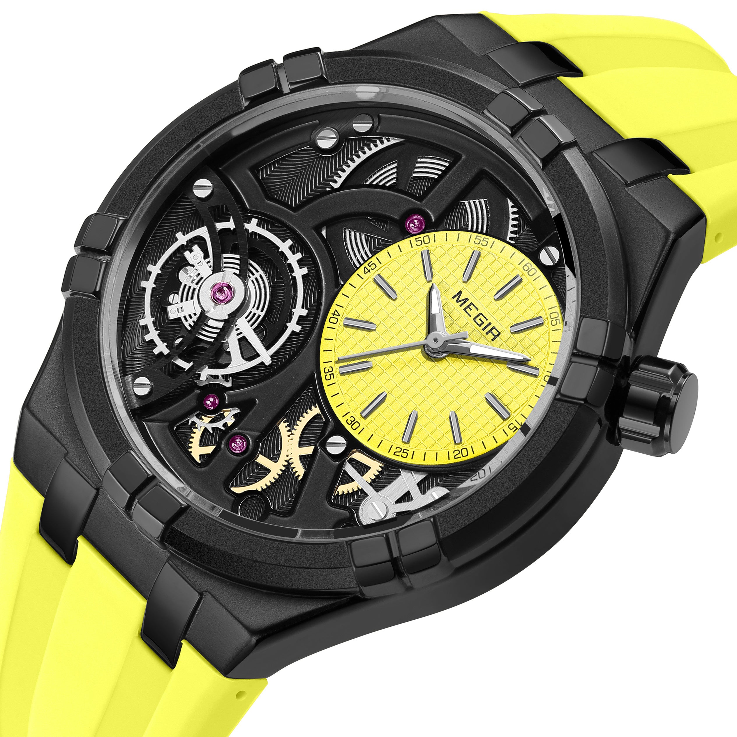 MEGIR Luxury Brand Men Watch Waterproof Quartz Sport Wristwatch Luminous Hands Hollow Casual Silicone Clock Relogio Masculino-15