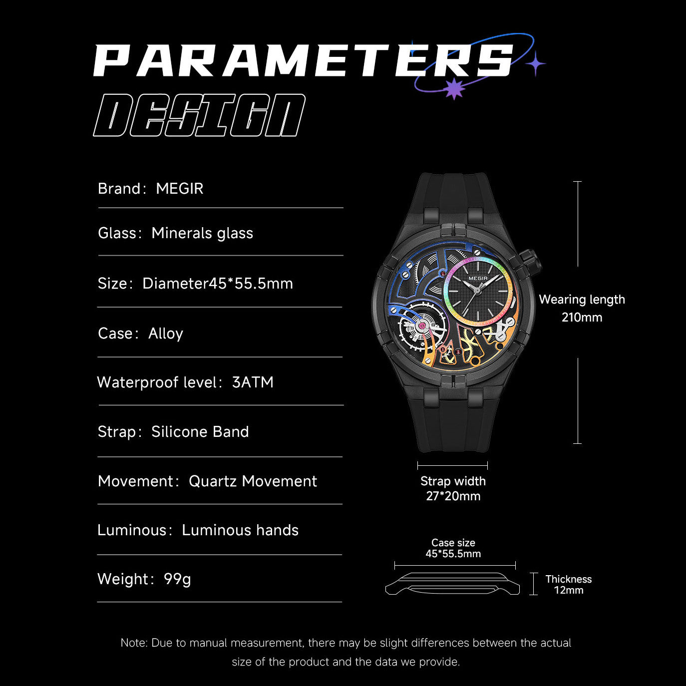 MEGIR Luxury Brand Men Watch Waterproof Quartz Sport Wristwatch Luminous Hands Hollow Casual Silicone Clock Relogio Masculino-7