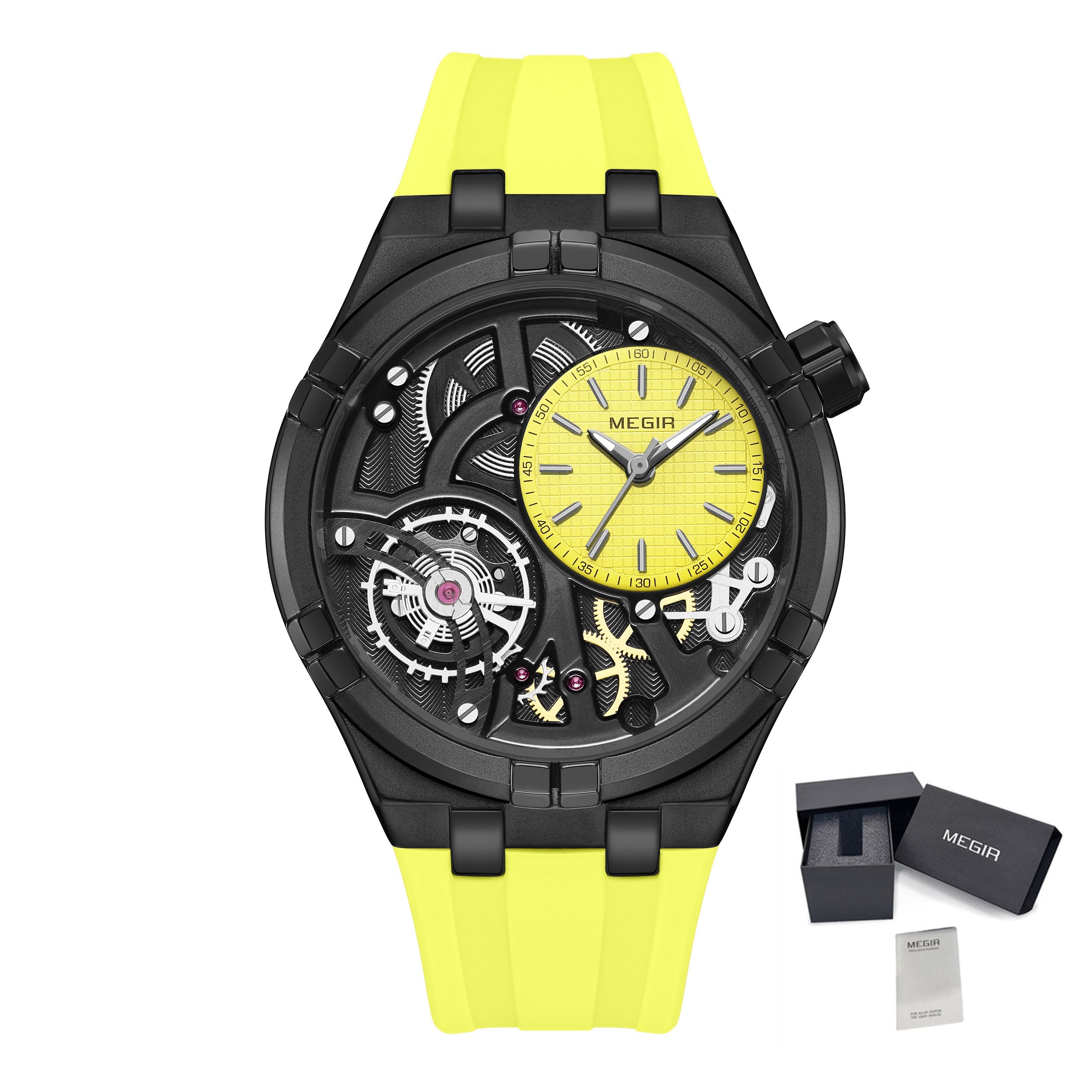 MEGIR Luxury Brand Men Watch Waterproof Quartz Sport Wristwatch Luminous Hands Hollow Casual Silicone Clock Relogio Masculino-22