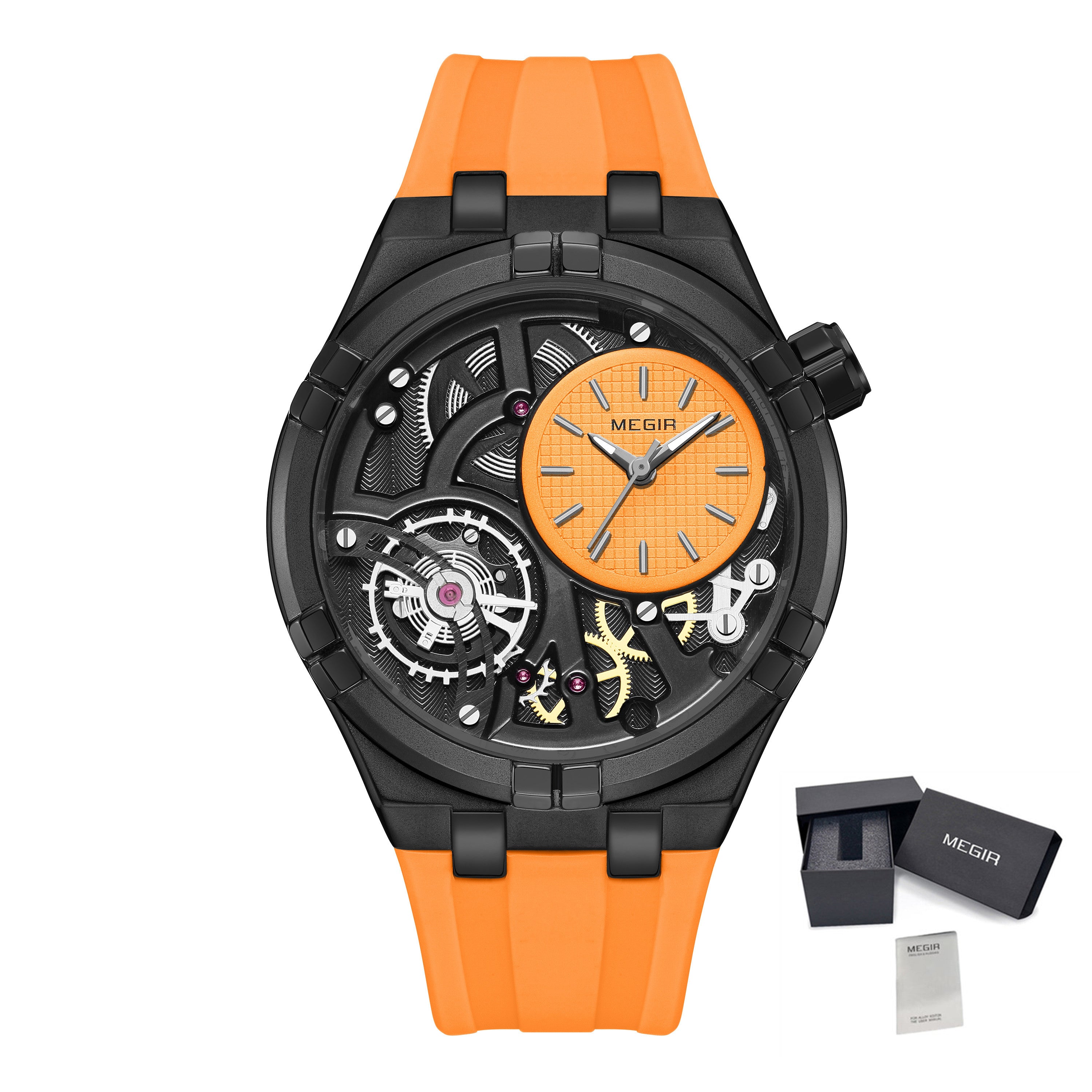 MEGIR Luxury Brand Men Watch Waterproof Quartz Sport Wristwatch Luminous Hands Hollow Casual Silicone Clock Relogio Masculino-21