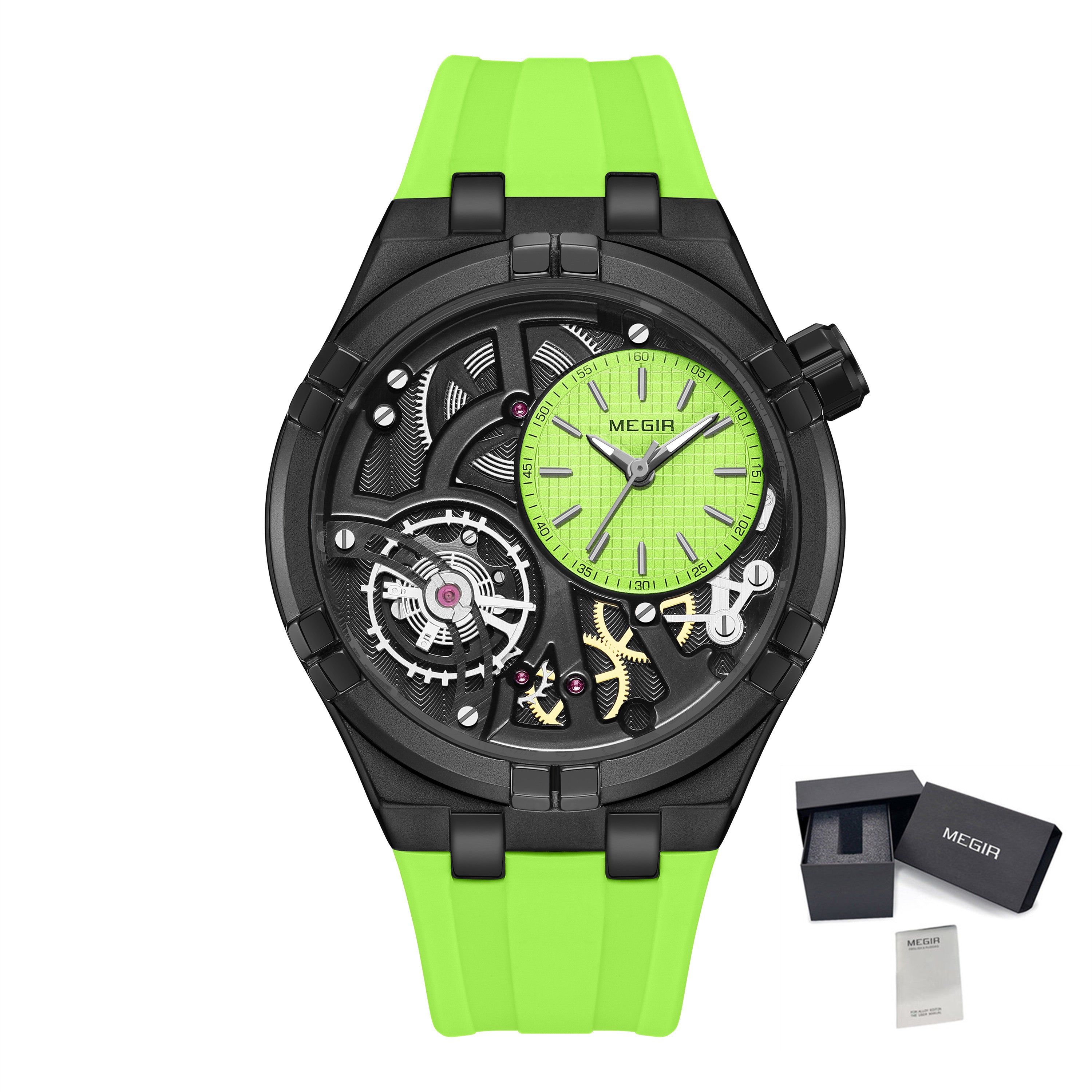 MEGIR Luxury Brand Men Watch Waterproof Quartz Sport Wristwatch Luminous Hands Hollow Casual Silicone Clock Relogio Masculino-19