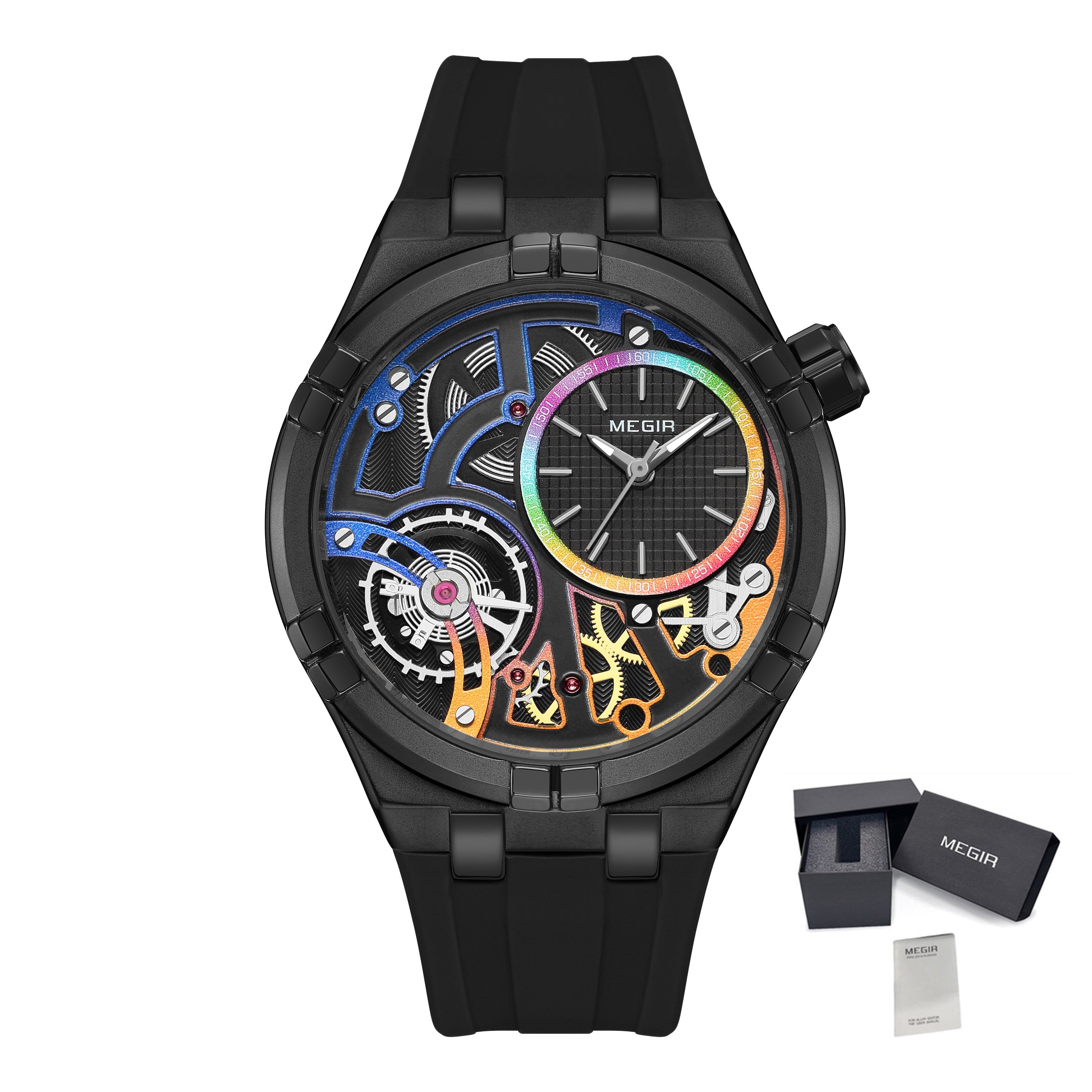 MEGIR Luxury Brand Men Watch Waterproof Quartz Sport Wristwatch Luminous Hands Hollow Casual Silicone Clock Relogio Masculino-20