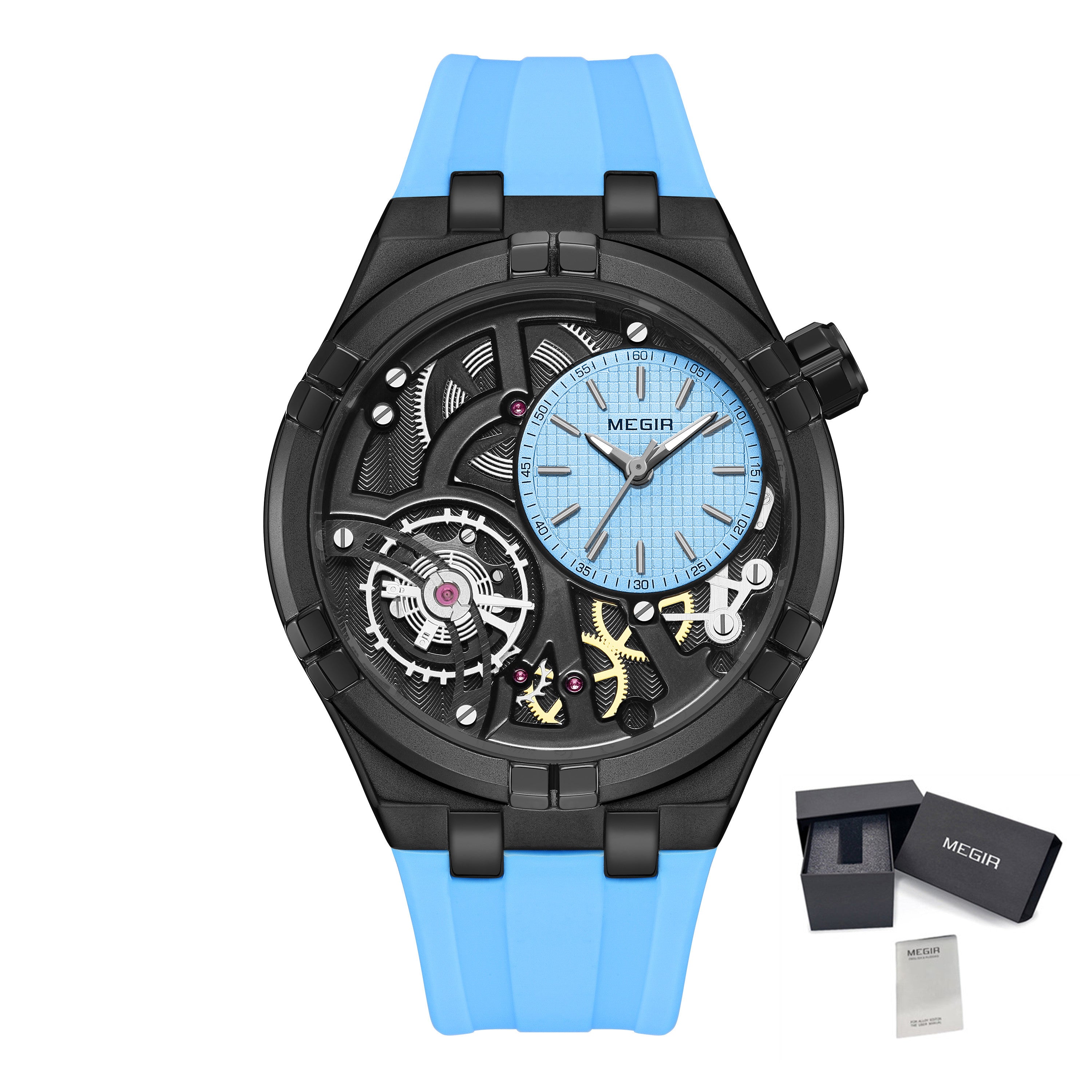 MEGIR Luxury Brand Men Watch Waterproof Quartz Sport Wristwatch Luminous Hands Hollow Casual Silicone Clock Relogio Masculino-18