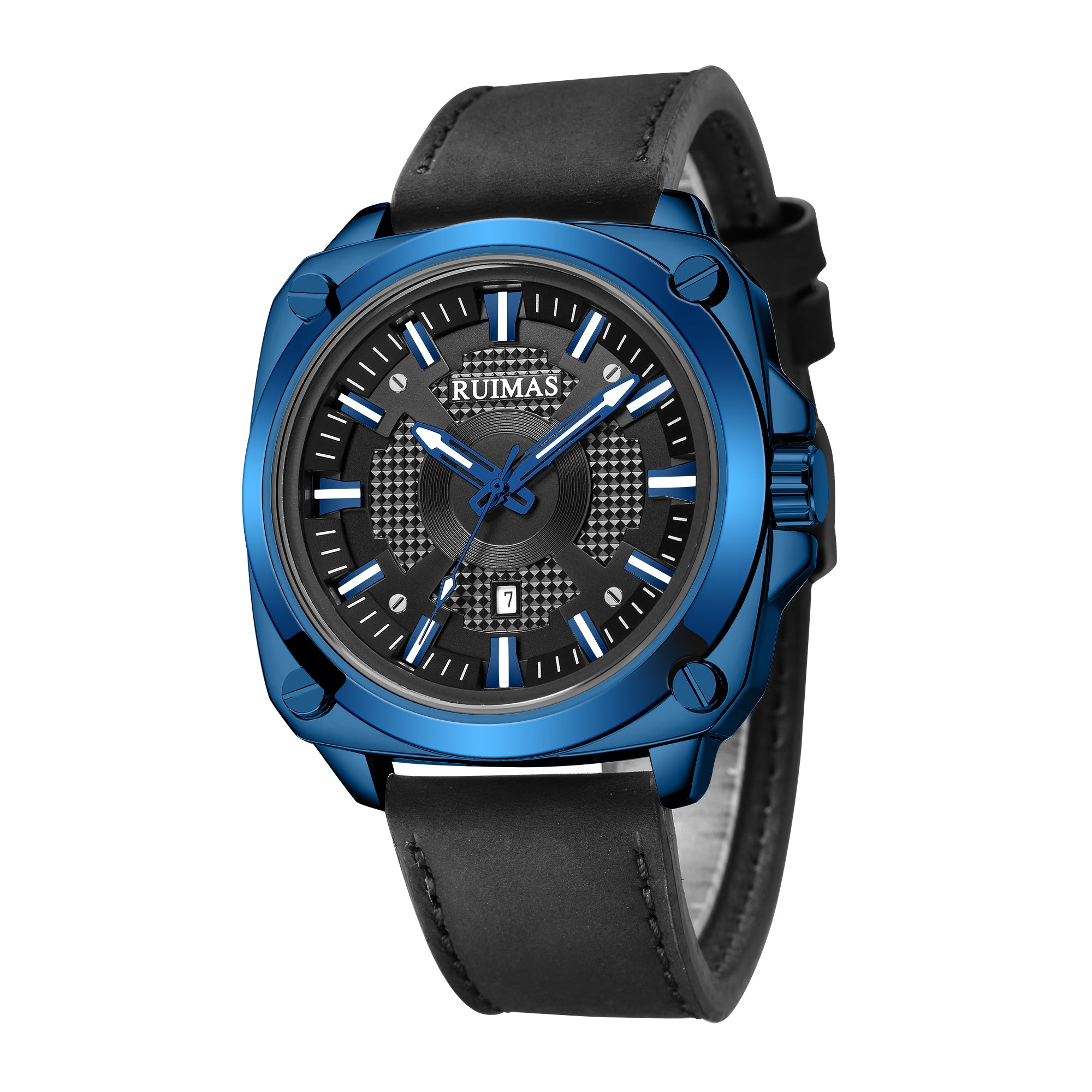 RUIMAS Top Brand Fashion Sports Quartz Wrist Watches for Men Waterproof Luminous Leather Band Relogio Masculino with Auto Date-11