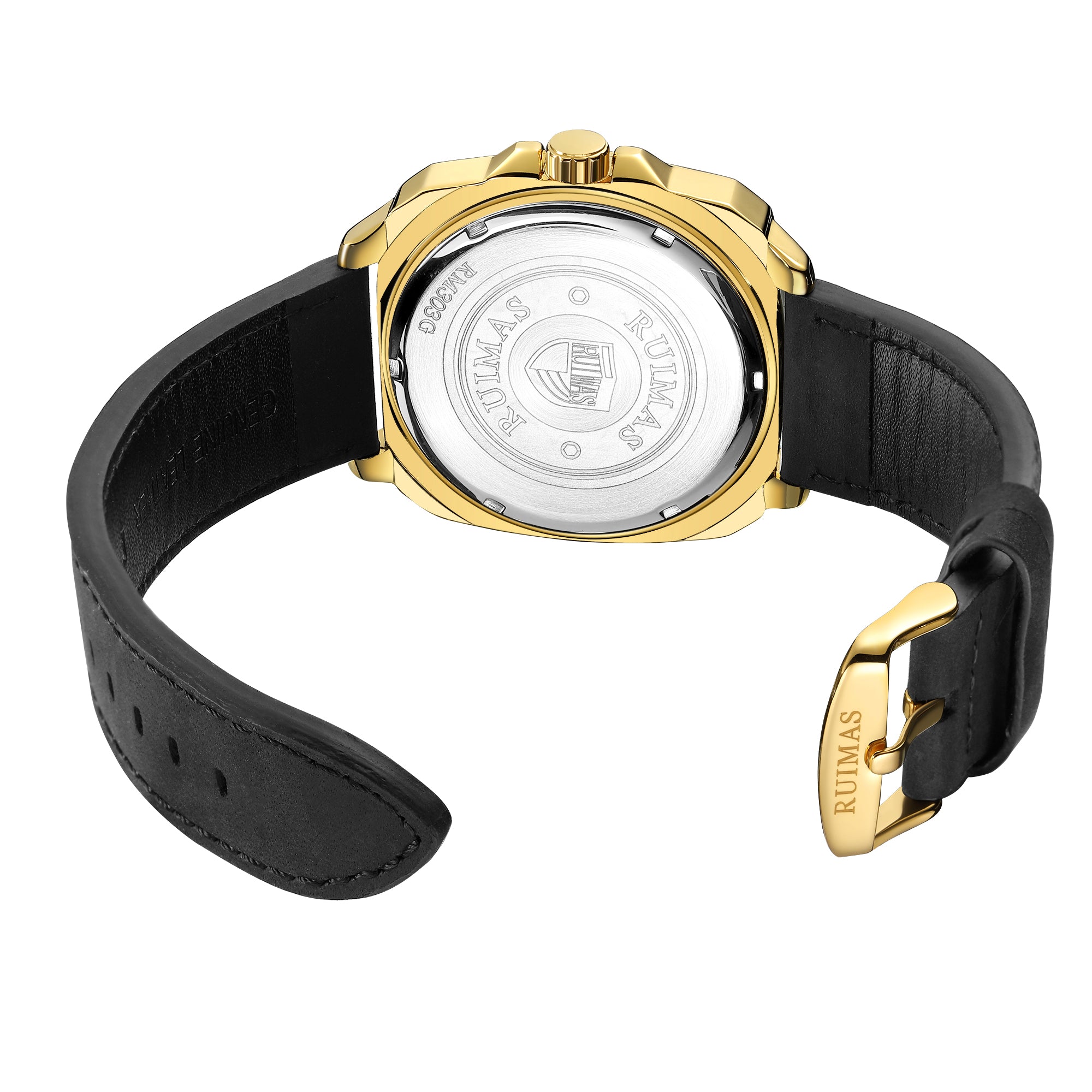 RUIMAS Top Brand Fashion Sports Quartz Wrist Watches for Men Waterproof Luminous Leather Band Relogio Masculino with Auto Date-12