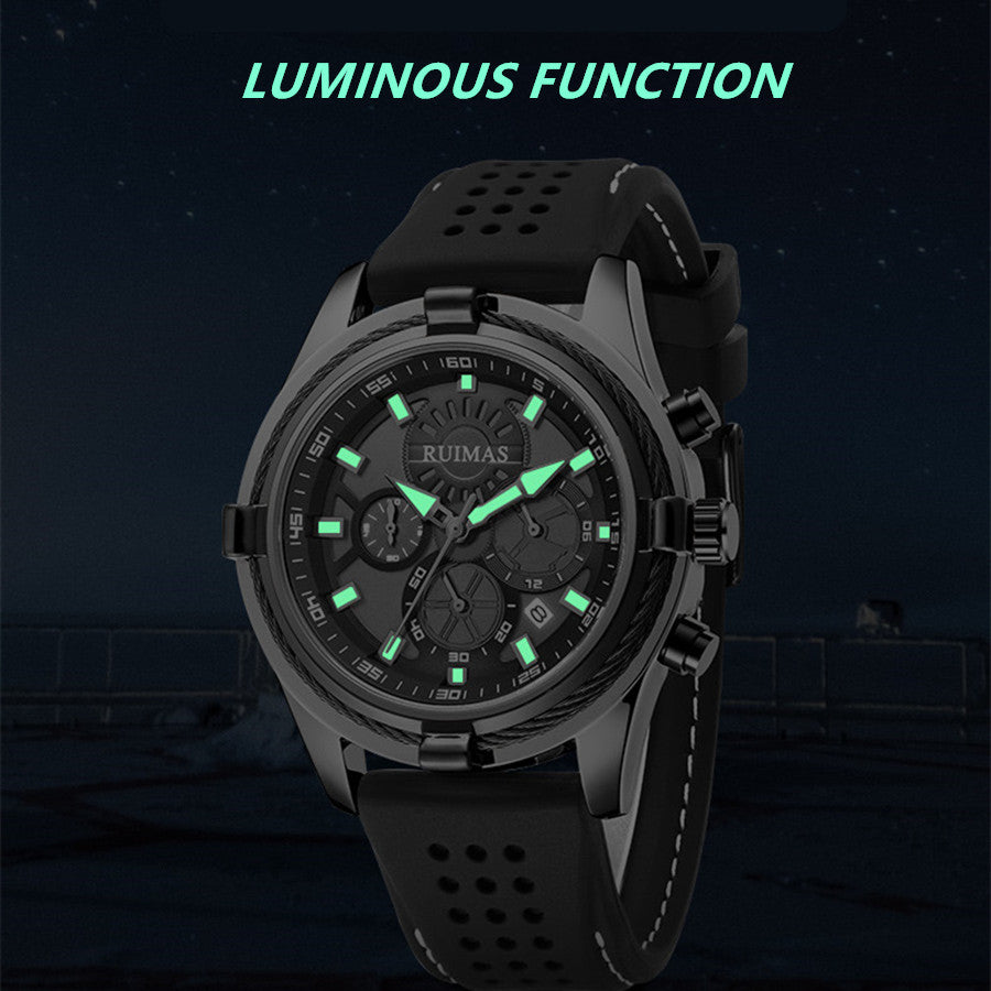 RUIMAS Top Luxury Quartz Wristwatches Men Silicone Large Dial  Military Sports Watches Waterproof Luminous Date Reloj Hombre-7