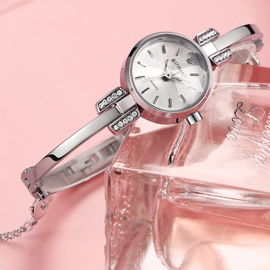 RUIMAS Fashion Women Watches Diamond Ladies Quartz Wristwatches Simple Luxury Steel Bracelets Dress Clock Reloj Mujer 313-1