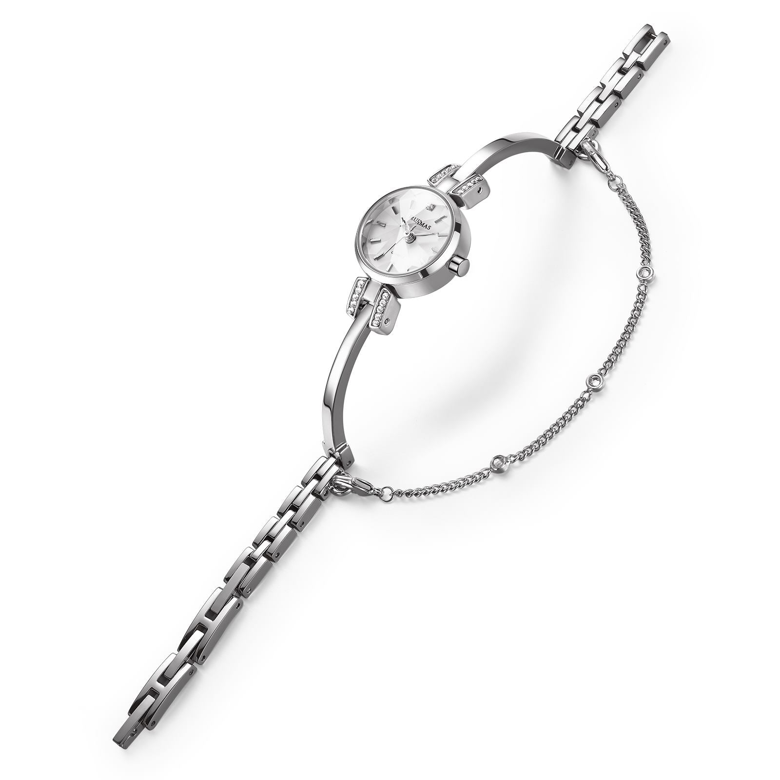 RUIMAS Fashion Women Watches Diamond Ladies Quartz Wristwatches Simple Luxury Steel Bracelets Dress Clock Reloj Mujer 313-4