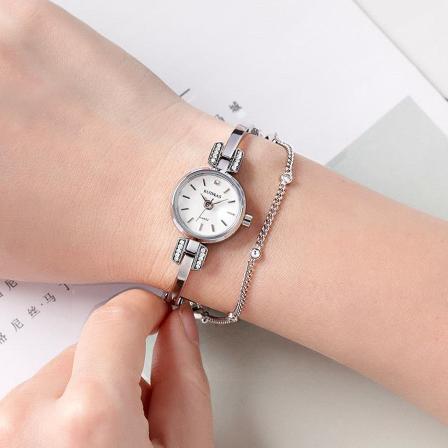 RUIMAS Fashion Women Watches Diamond Ladies Quartz Wristwatches Simple Luxury Steel Bracelets Dress Clock Reloj Mujer 313-2