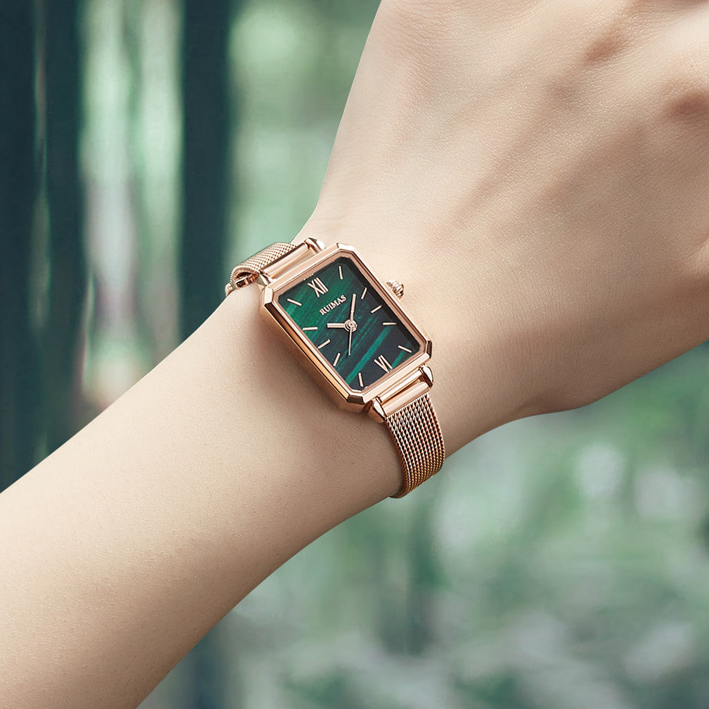 RUIMAS Luxury Ladies Watch Steel Strap Women Bracelet Clocks Leather Band Famale Wristwatch Dress Watches Reloj Mujer 329-1